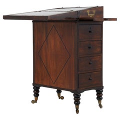 Antique English Flip Top Campaign Desk on Stand