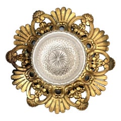 Antique English Flushmount Light Fixture