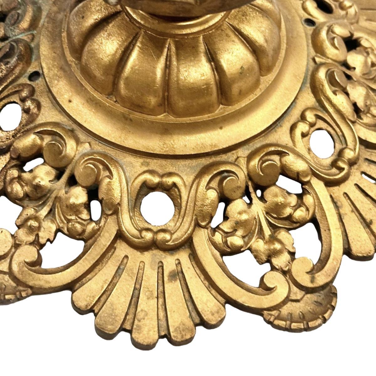 Early 20th Century Antique English Flushmount Light Fixture For Sale