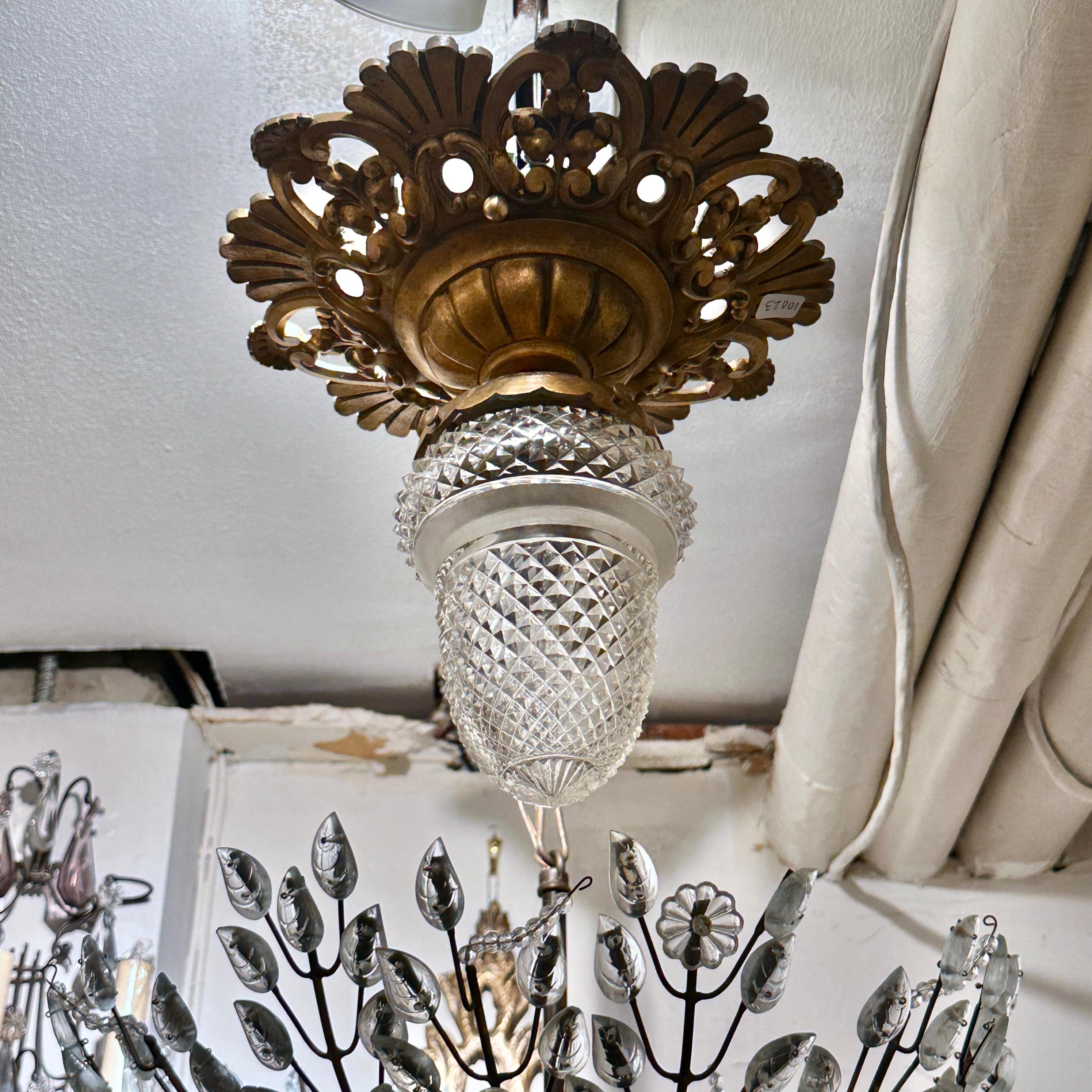 Bronze Antique English Flushmount Light Fixture For Sale