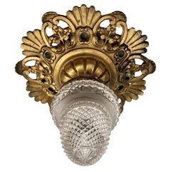 Antique English Flushmount Light Fixture