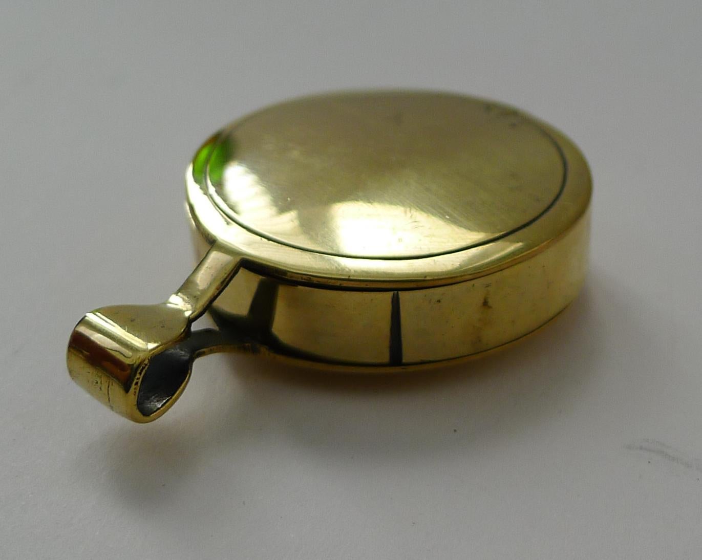 British Antique English Folding Brass Compass c.1910 For Sale