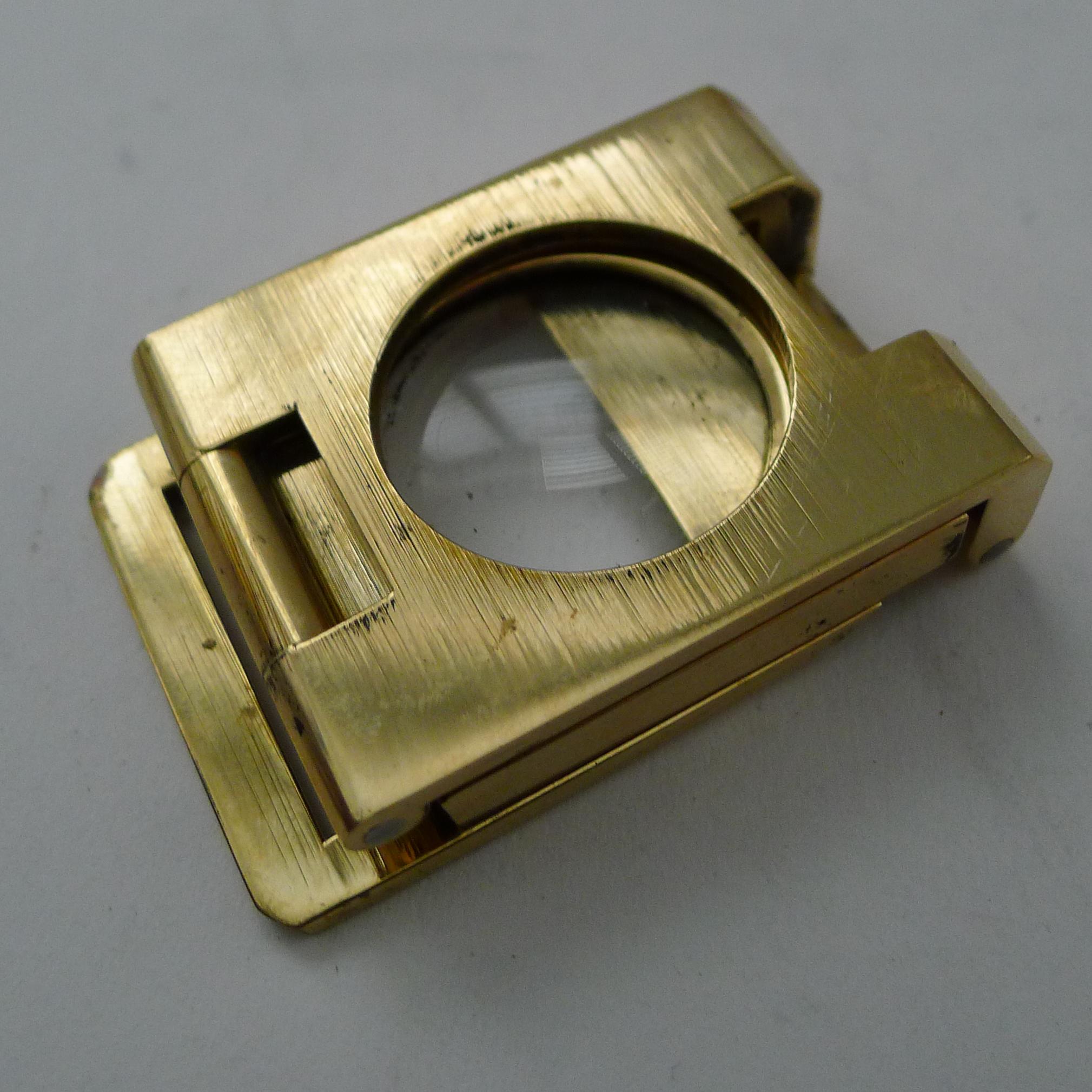 Antique English Folding Brass Linen Thread Counter - Magnifying Glass 2