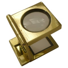 Antique English Folding Brass Linen Thread Counter - Magnifying Glass