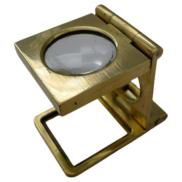 Antique English Folding Brass Linen Thread Counter - Magnifying Glass ...