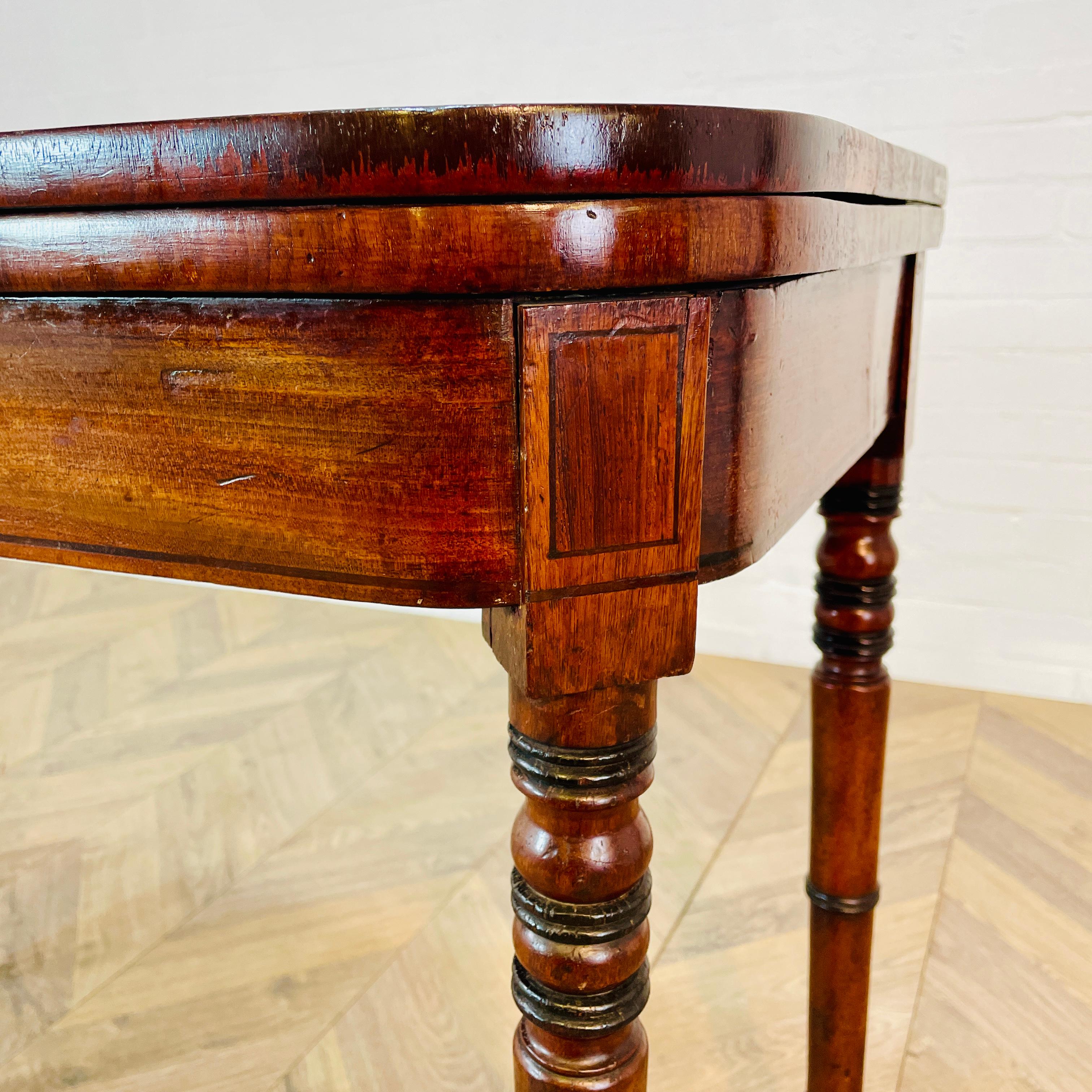 Ancienne table à cartes pliante anglaise, 19ème siècle 8