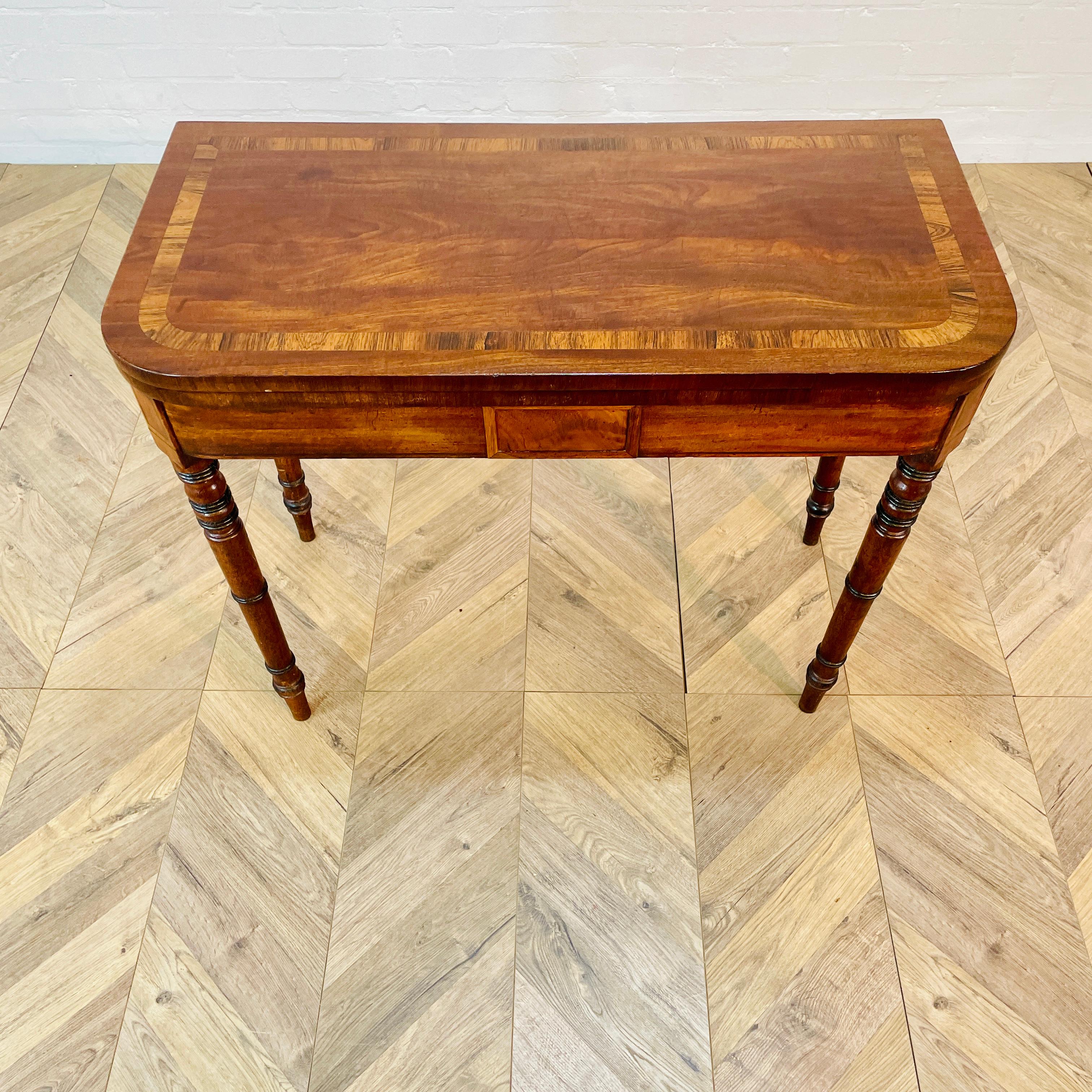 Victorian Antique English Folding Card Table, 19th Century