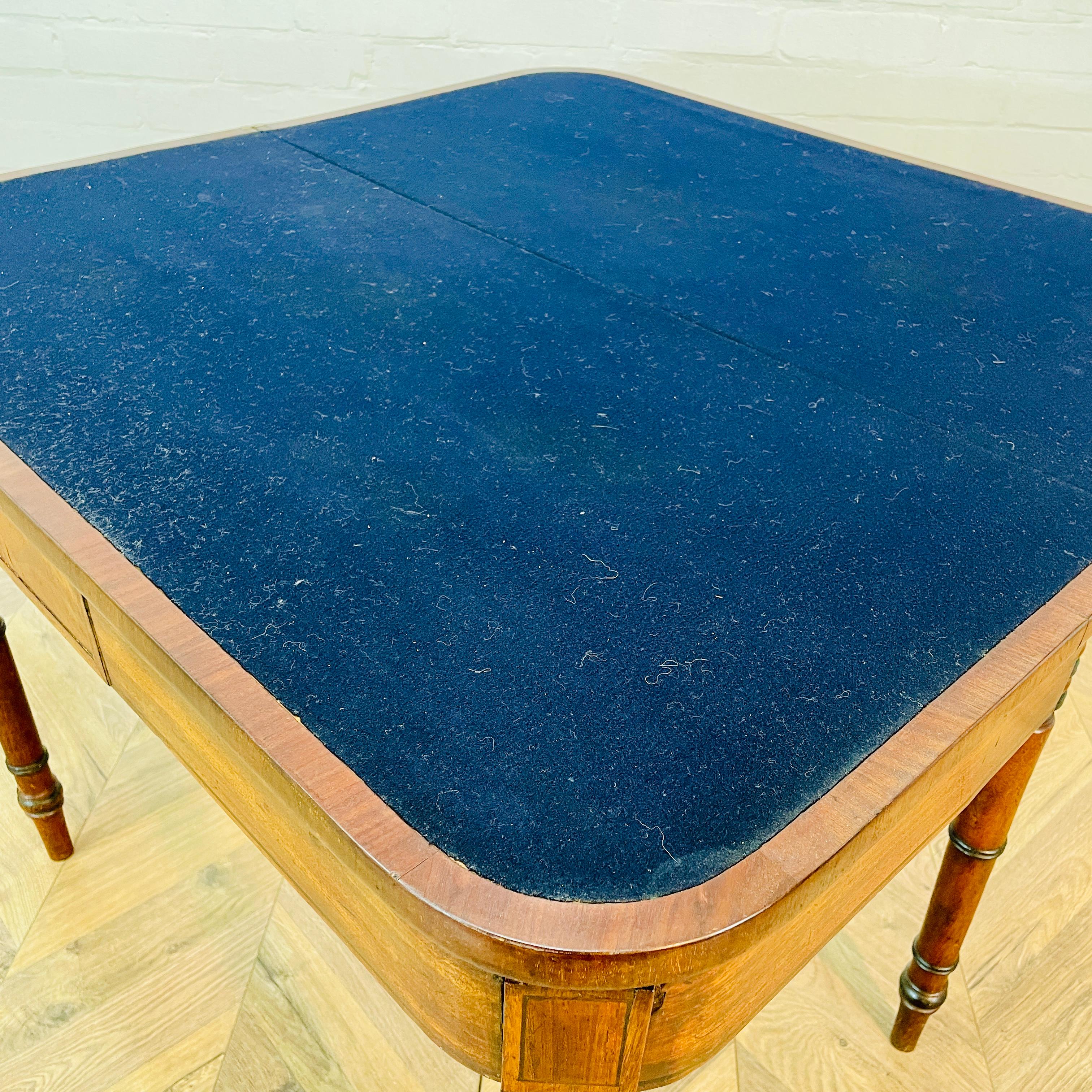 Mahogany Antique English Folding Card Table, 19th Century