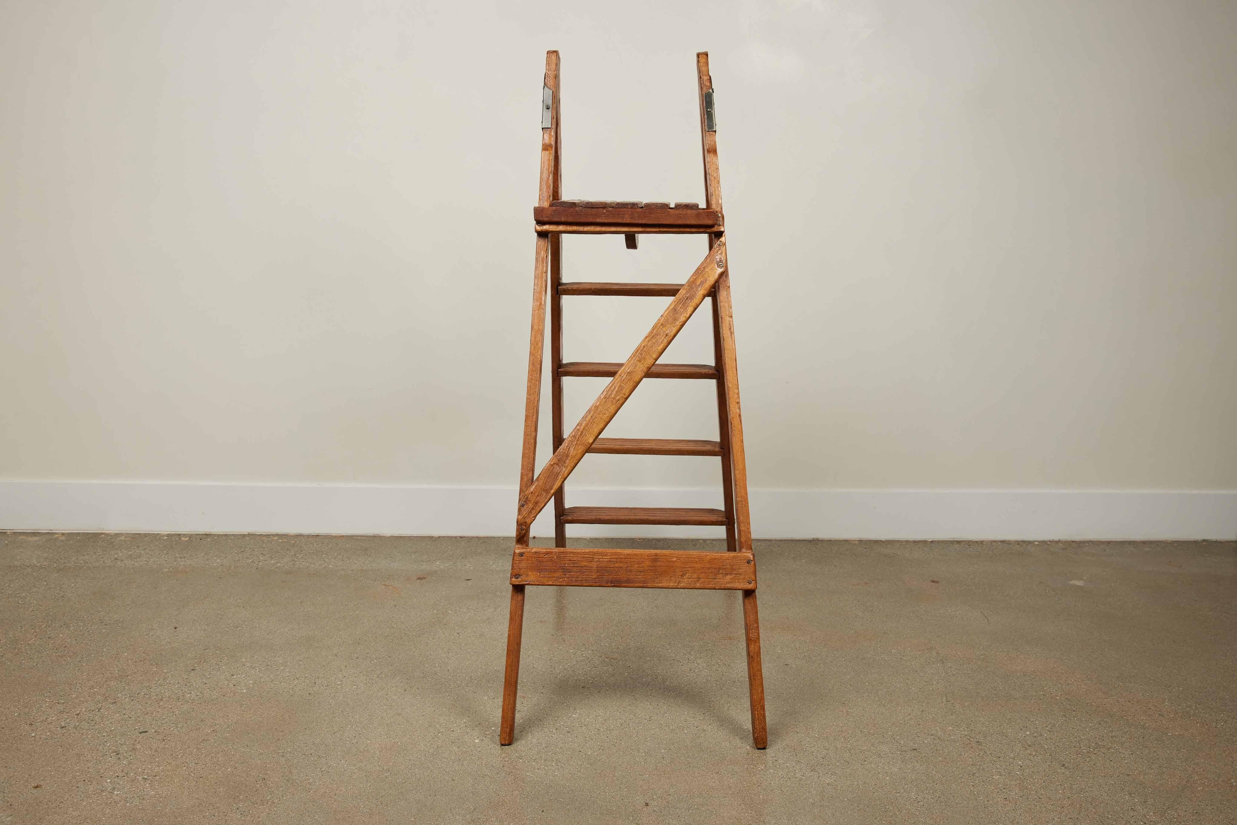 Antique English Folding Library Step Ladder, 1880s 1