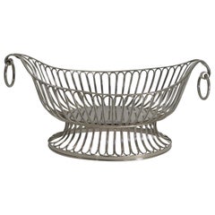 Antique English Footed Silver Plate Bread Basket, circa 1880