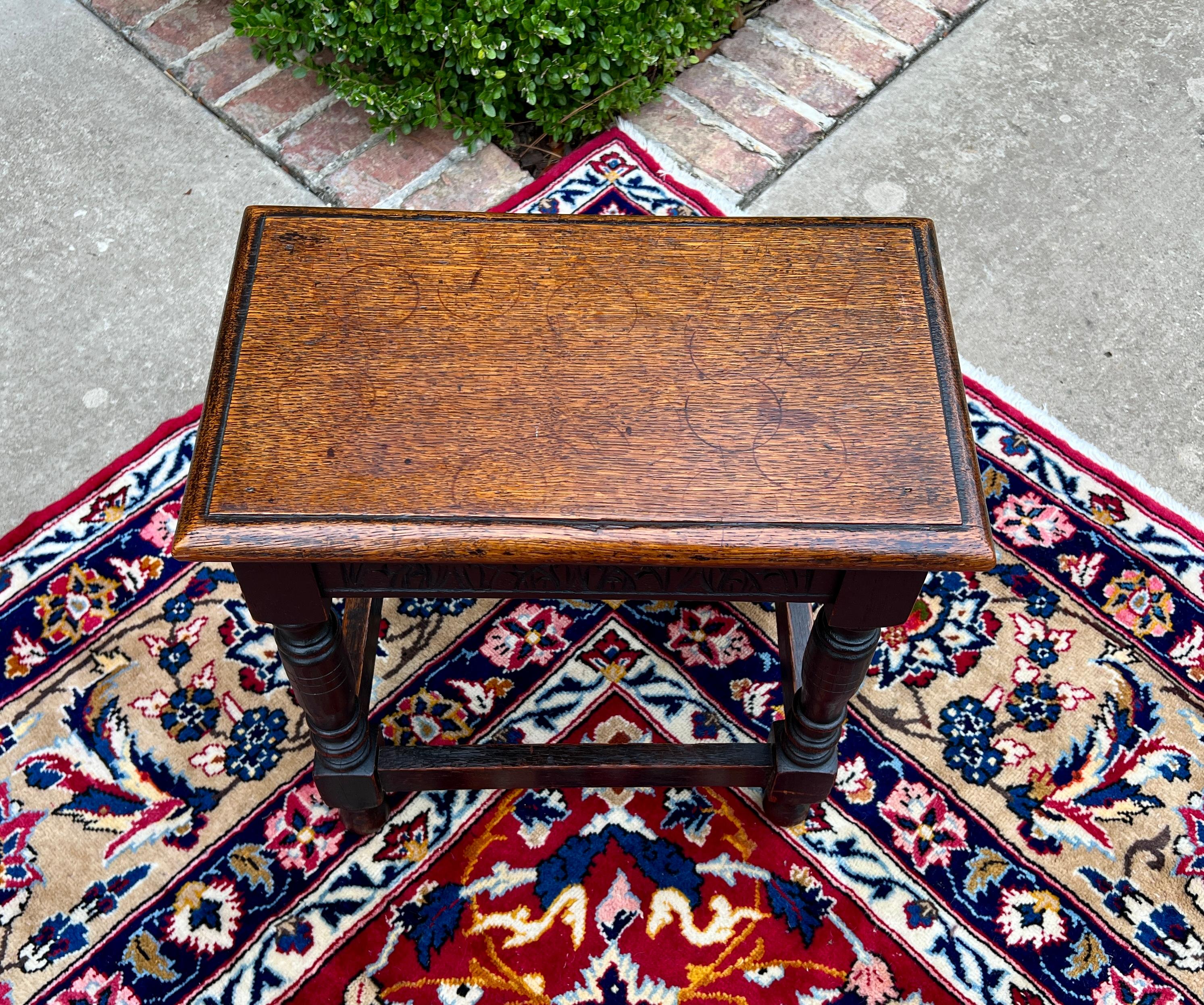 Antico sgabello inglese Stool Bench Stool Joint Stool Gamba tornita intagliata Oak c.C. 1900 in vendita 4