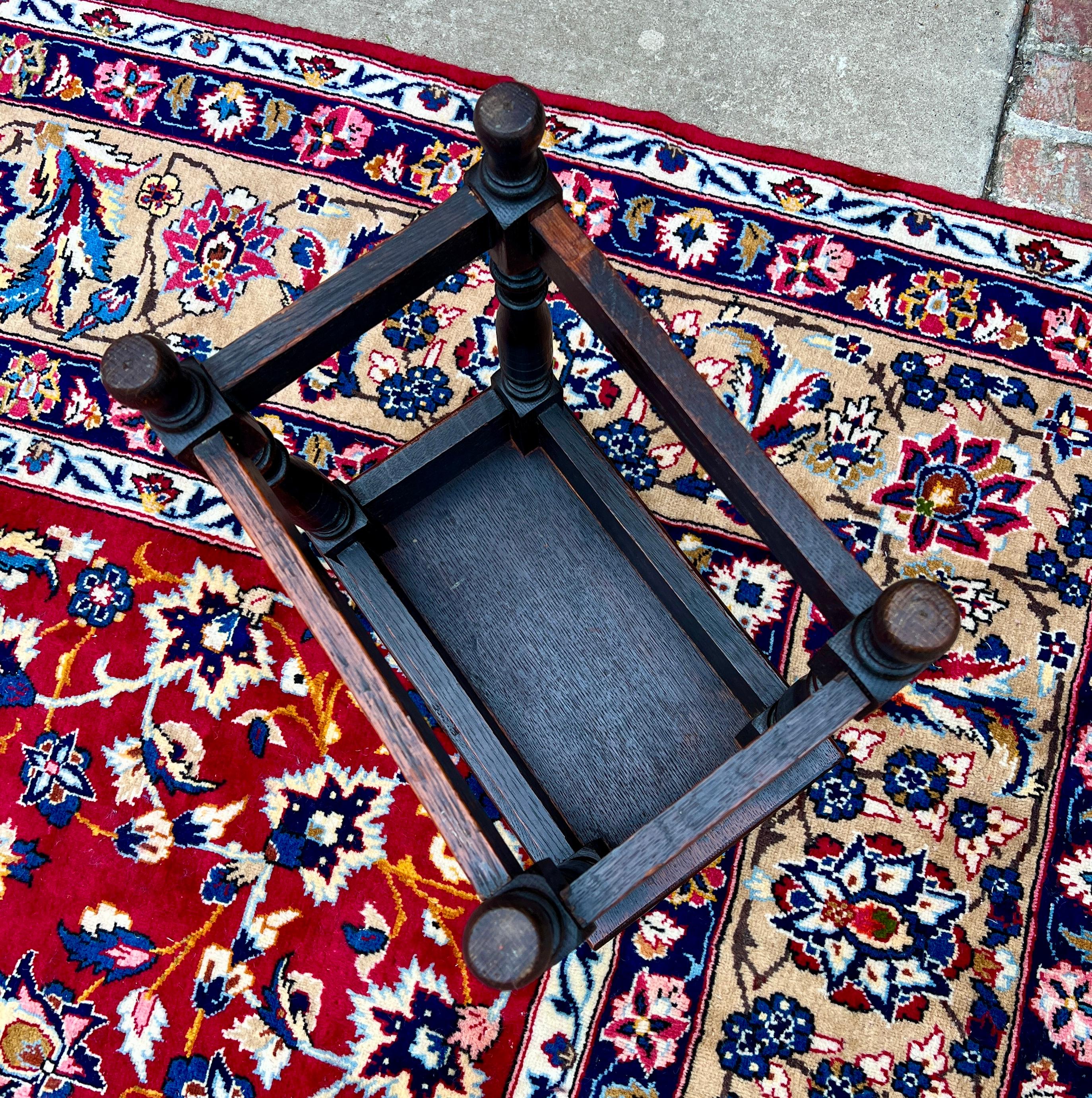 Antico sgabello inglese Stool Bench Stool Joint Stool Gamba tornita intagliata Oak c.C. 1900 in vendita 7