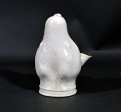 Antique English Fox-Head Pearlware Large Pottery Stirrup Cup, circa 1820-1830