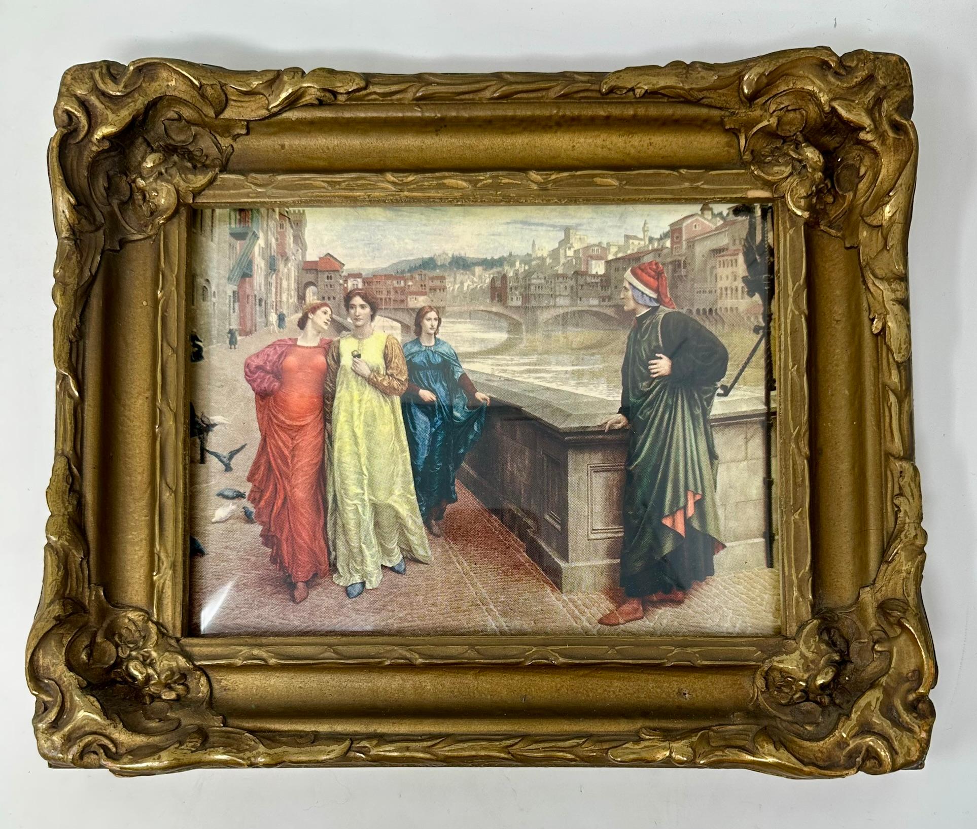Antique English Framed Chromo Lithograph of Painting by Henry Holiday, Circa 1900's.
Beautifully Painted: 