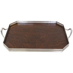 Antique English Gallery or Butler Tray