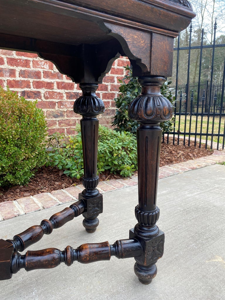 Antique English Game Table Flip Top Gaming Card Table Oak Console Sofa Entry at 1stDibs