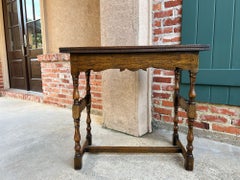 Ancienne Table de Jeu Anglaise Flip Top Victorian Oak c1880 Mahjong Square Table