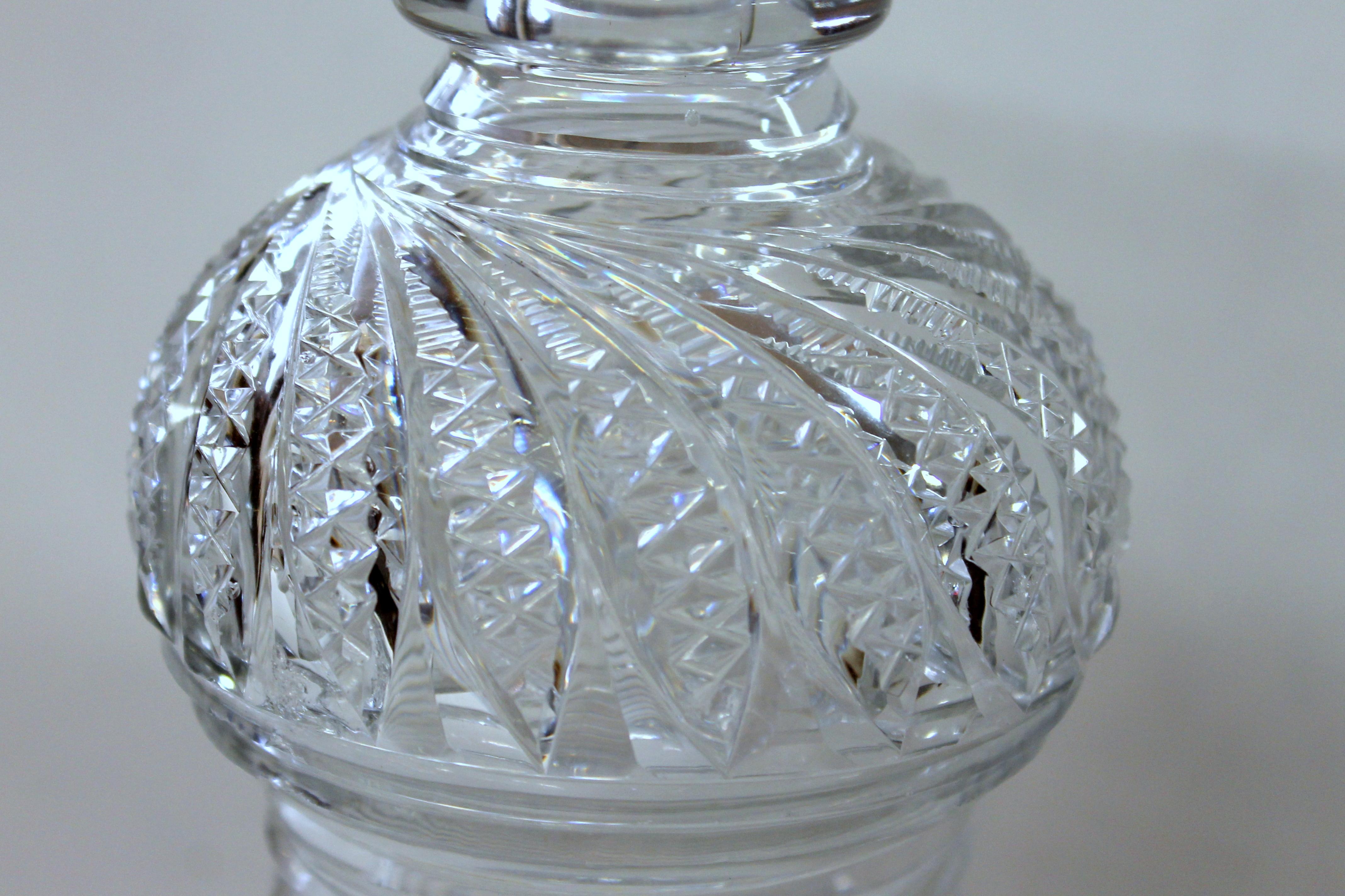 Antique English Geo. III Old Sheffield Hand-Cut Crystal Four Bottle Decanter Set 6
