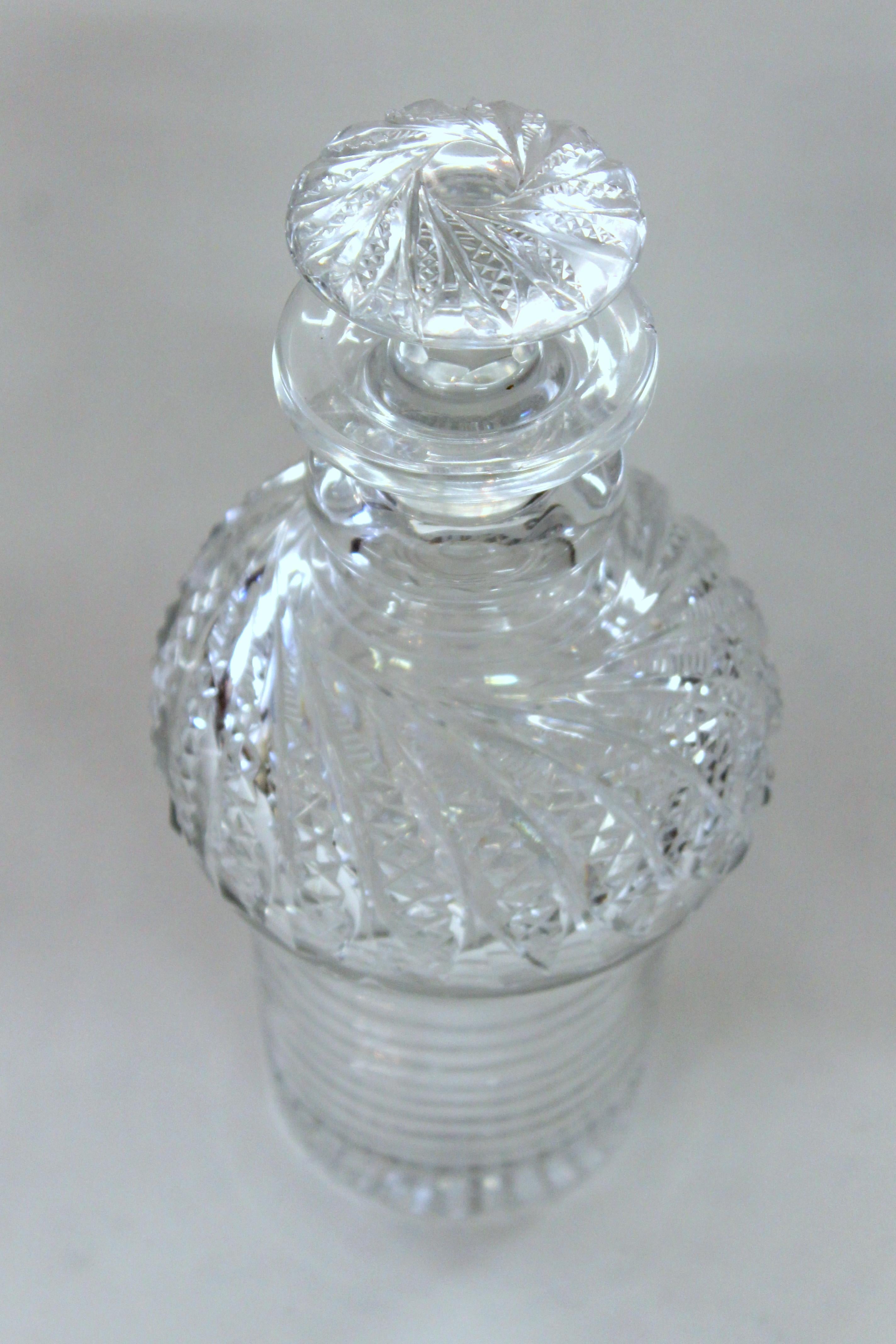 Antique English Geo. III Old Sheffield Hand-Cut Crystal Four Bottle Decanter Set 3