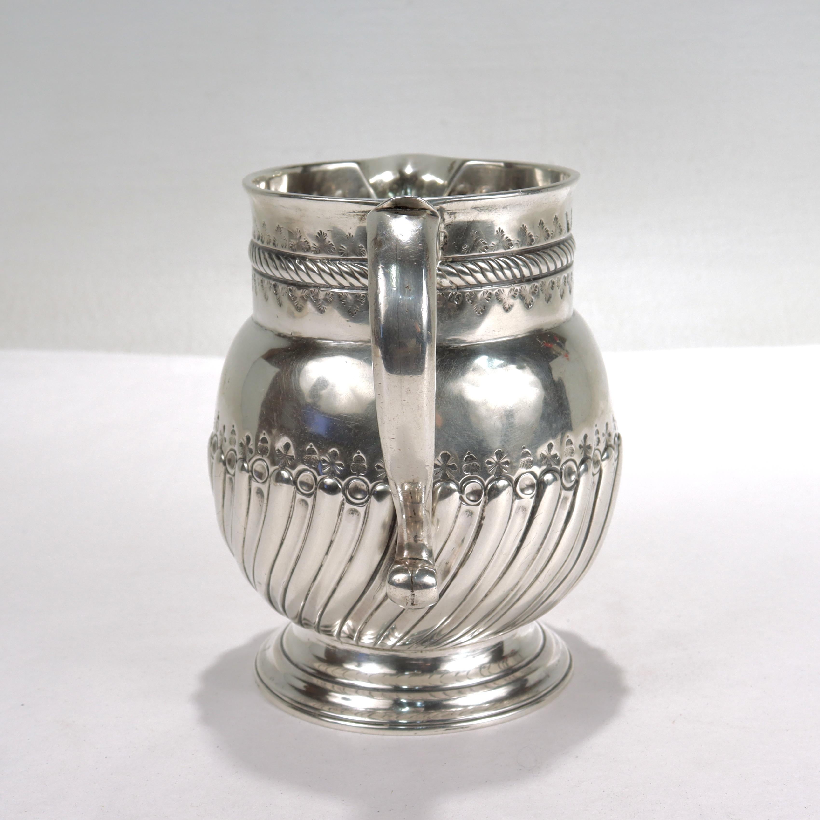 Antique English George II Britannia Silver Milk Jug Pitcher by N. Gulliver, 1723 In Good Condition For Sale In Philadelphia, PA