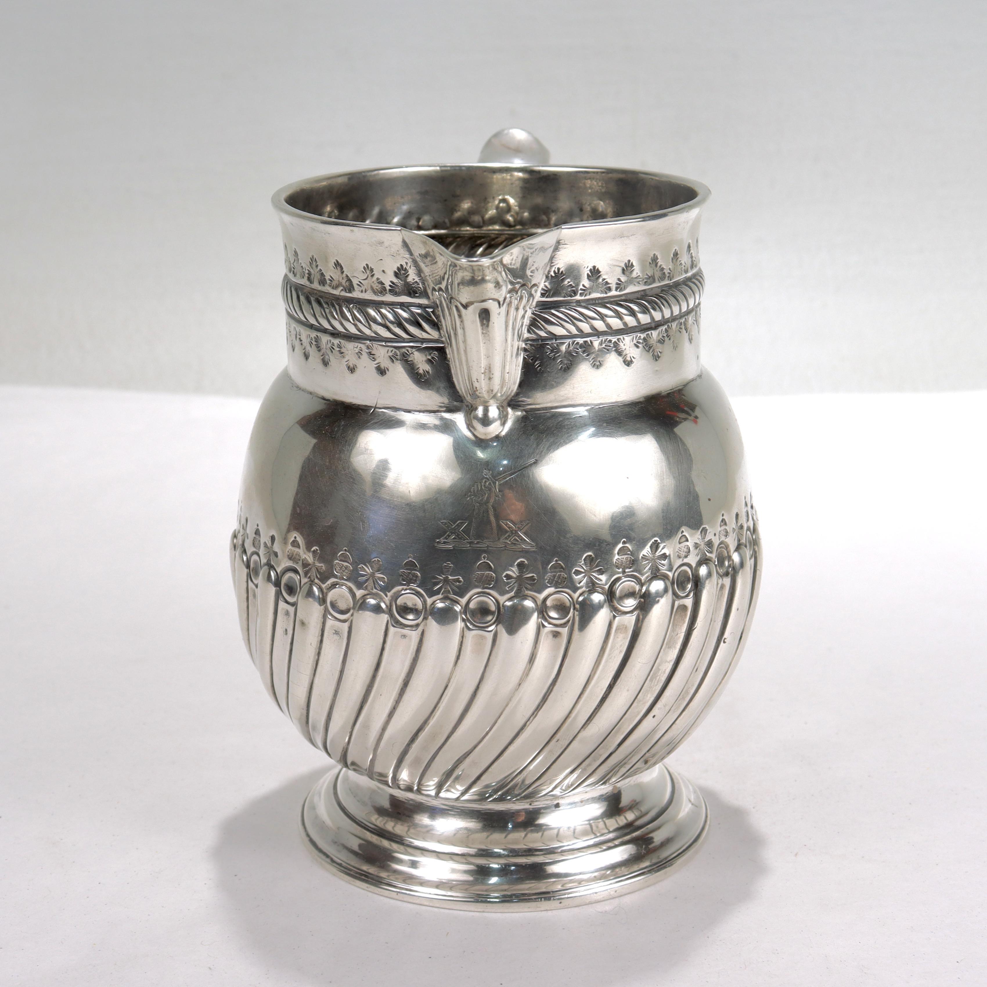 Antique English George II Britannia Silver Milk Jug Pitcher by N. Gulliver, 1723 For Sale 2