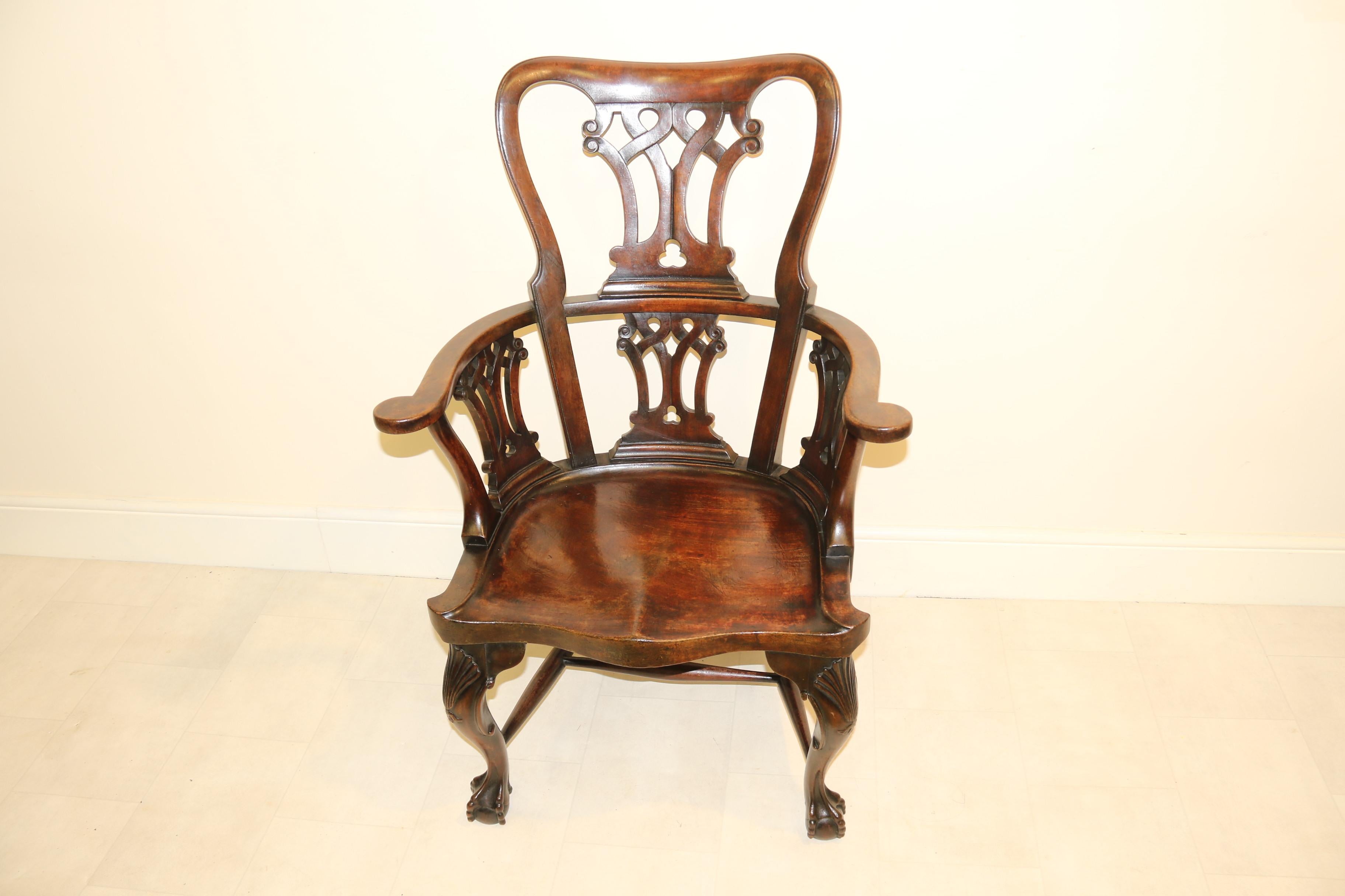 Antique English George II Period Mahogany Windsor Armchair, circa 1750 For Sale 9
