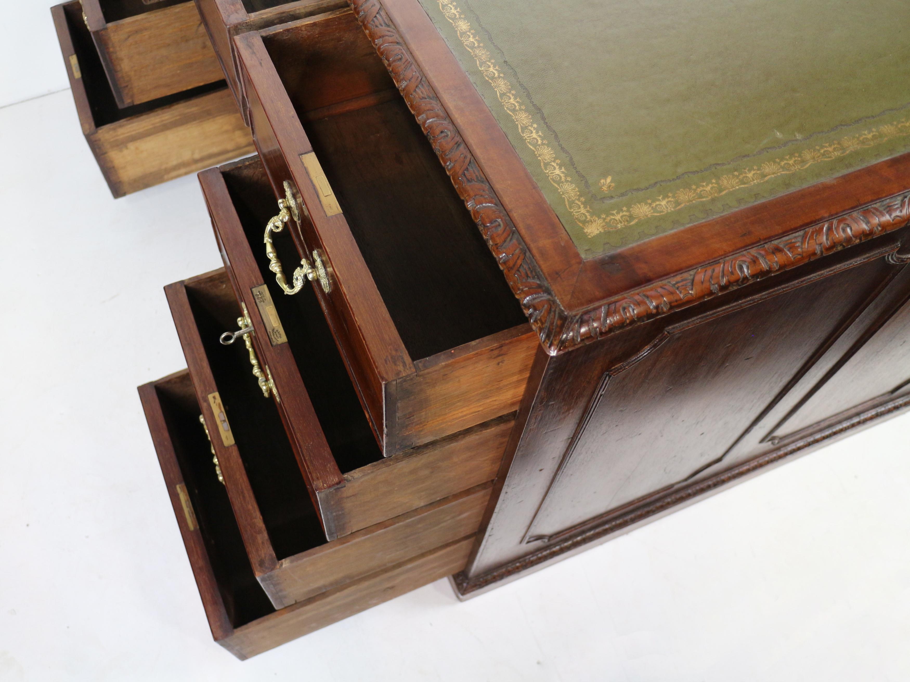 Antique English George III Chippendale Style Mahogany Library Desk im Angebot 12