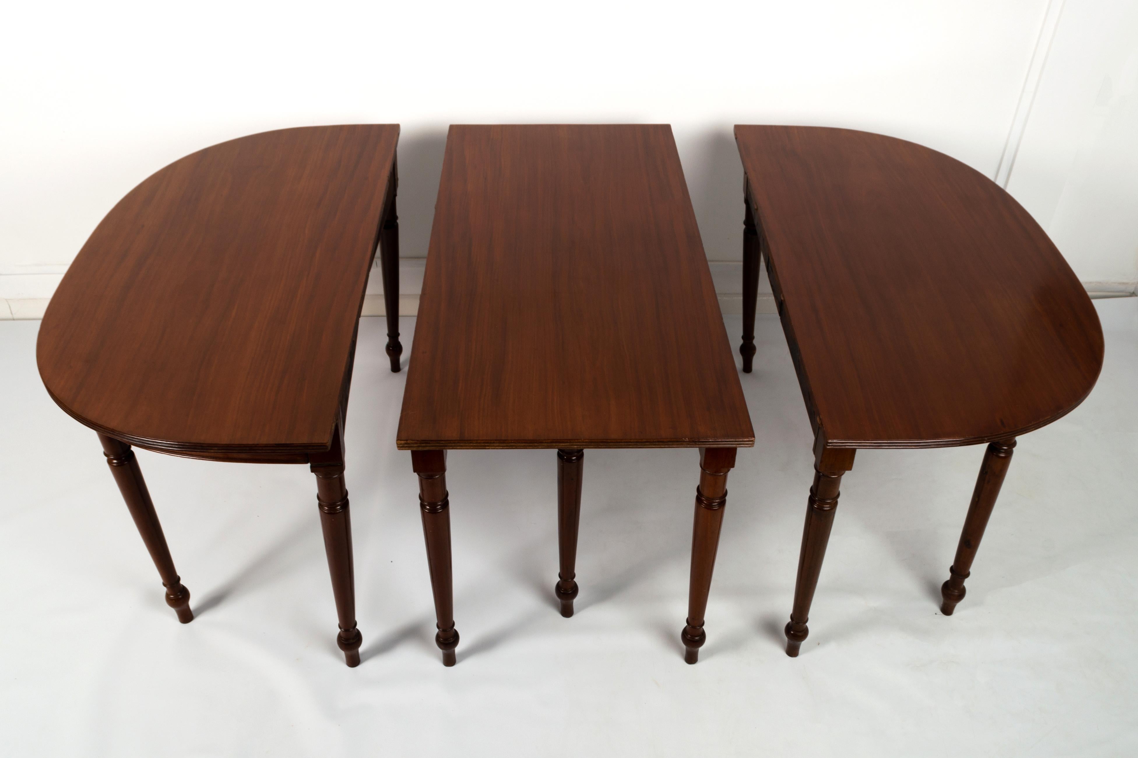 Antique English George III Cuban Mahogany Extending D End Dining Table C.1780 For Sale 5
