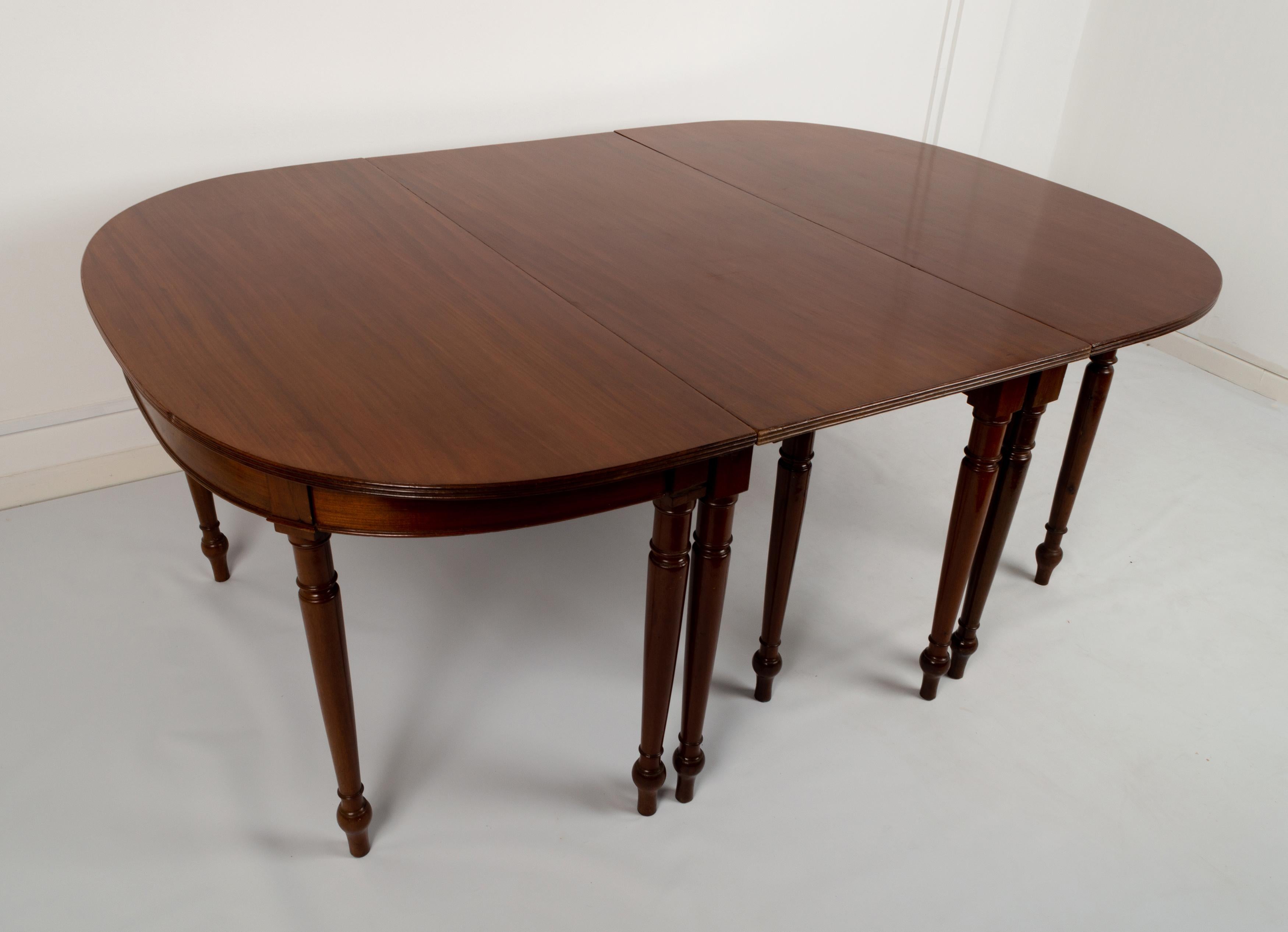 Antique English George III Cuban Mahogany Extending D End Dining Table C.1780 For Sale 8