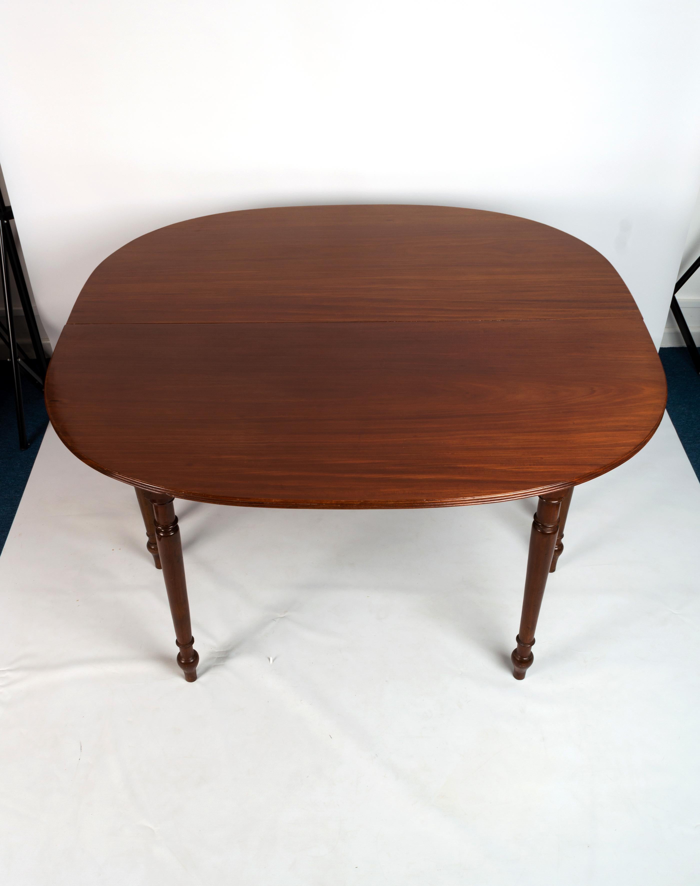 Antique English George III Cuban Mahogany Extending D End Dining Table C.1780 For Sale 8