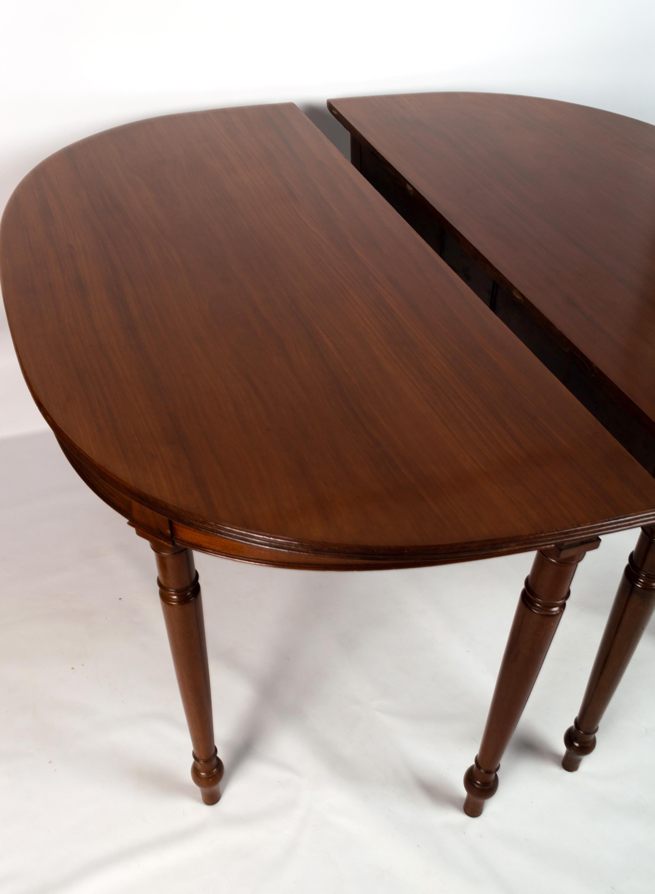 Antique English George III Cuban Mahogany Extending D End Dining Table C.1780 For Sale 9