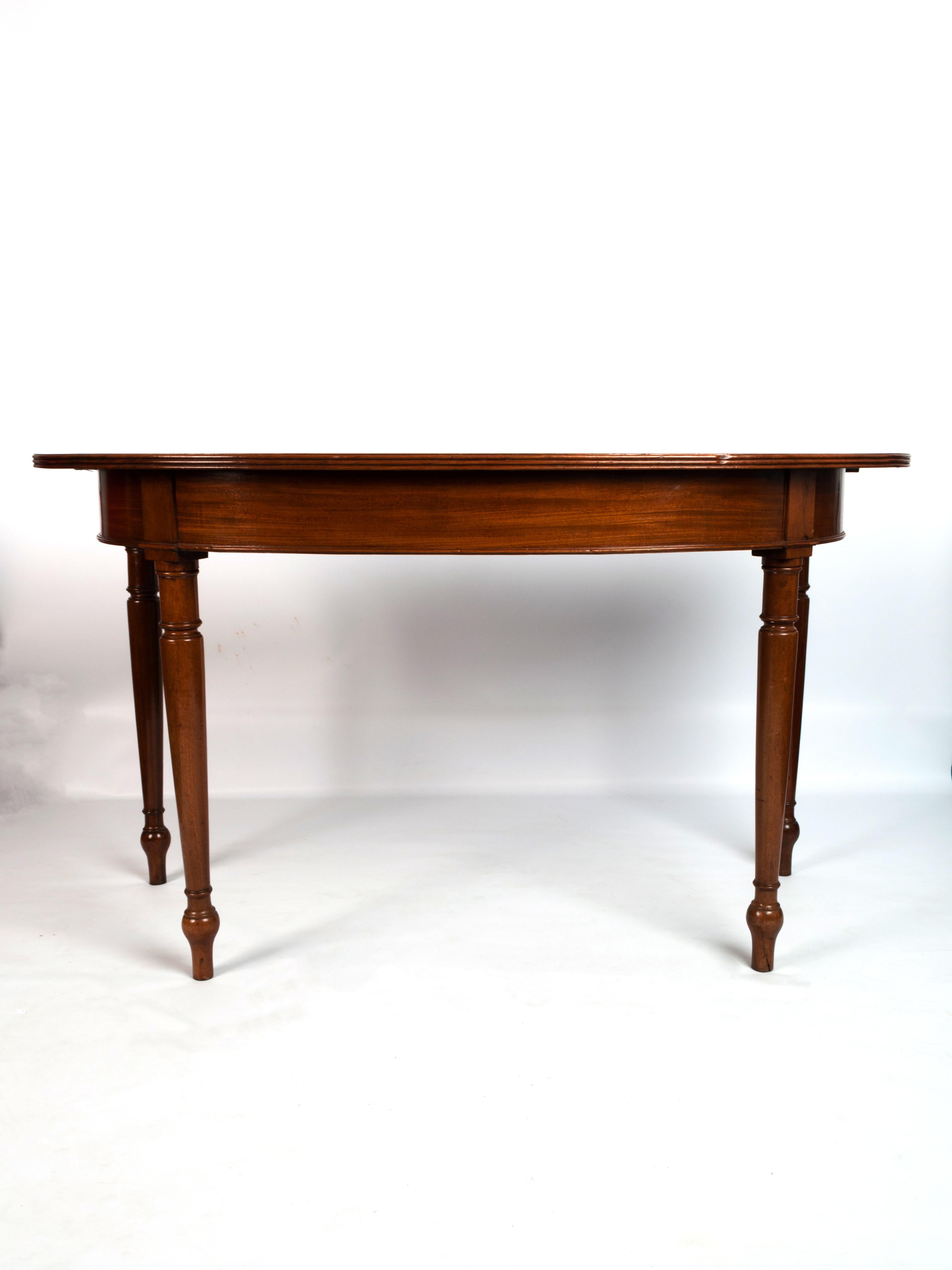 Antique English George III Cuban Mahogany Extending D End Dining Table C.1780 For Sale 10