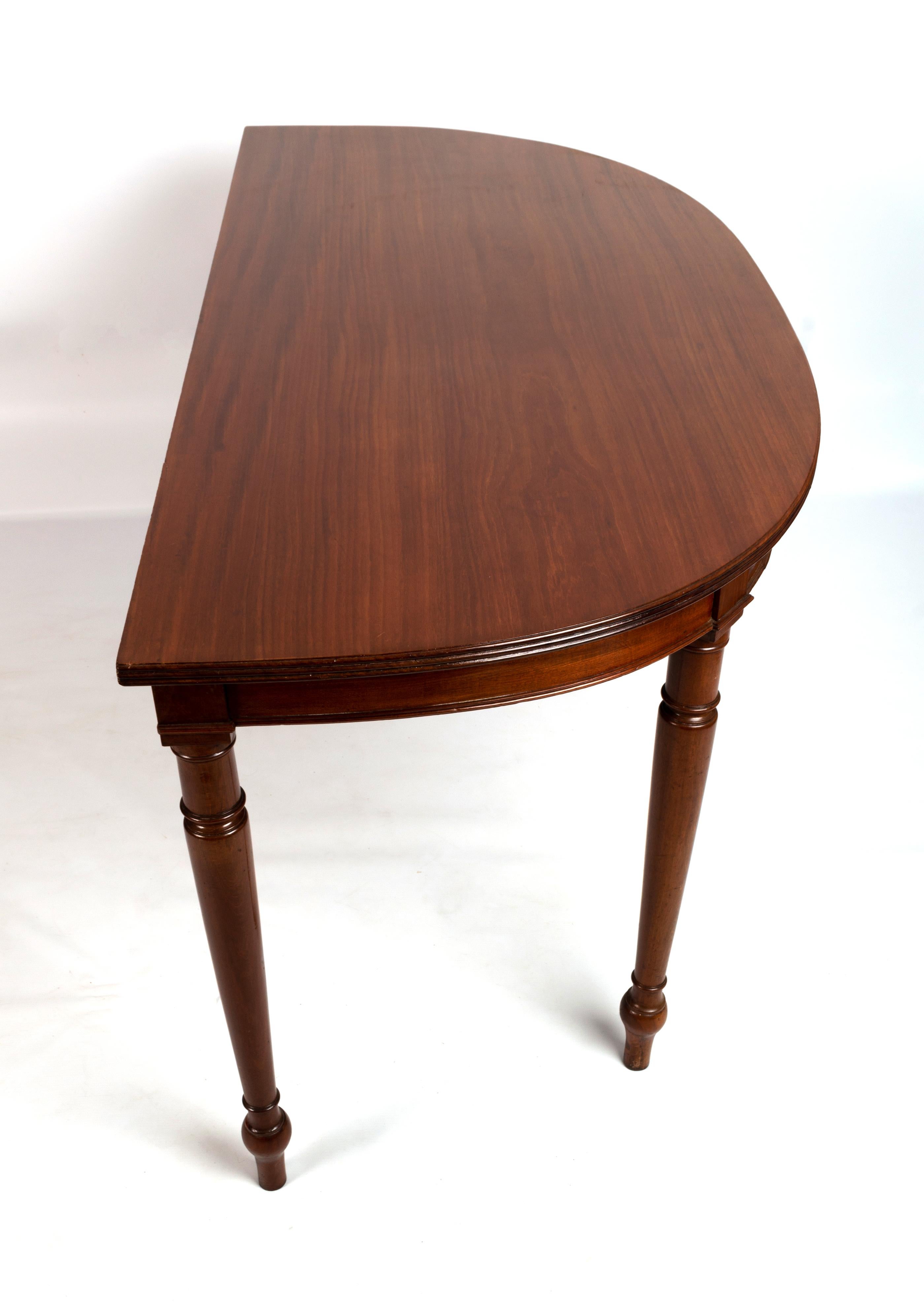 Antique English George III Cuban Mahogany Extending D End Dining Table C.1780 For Sale 12