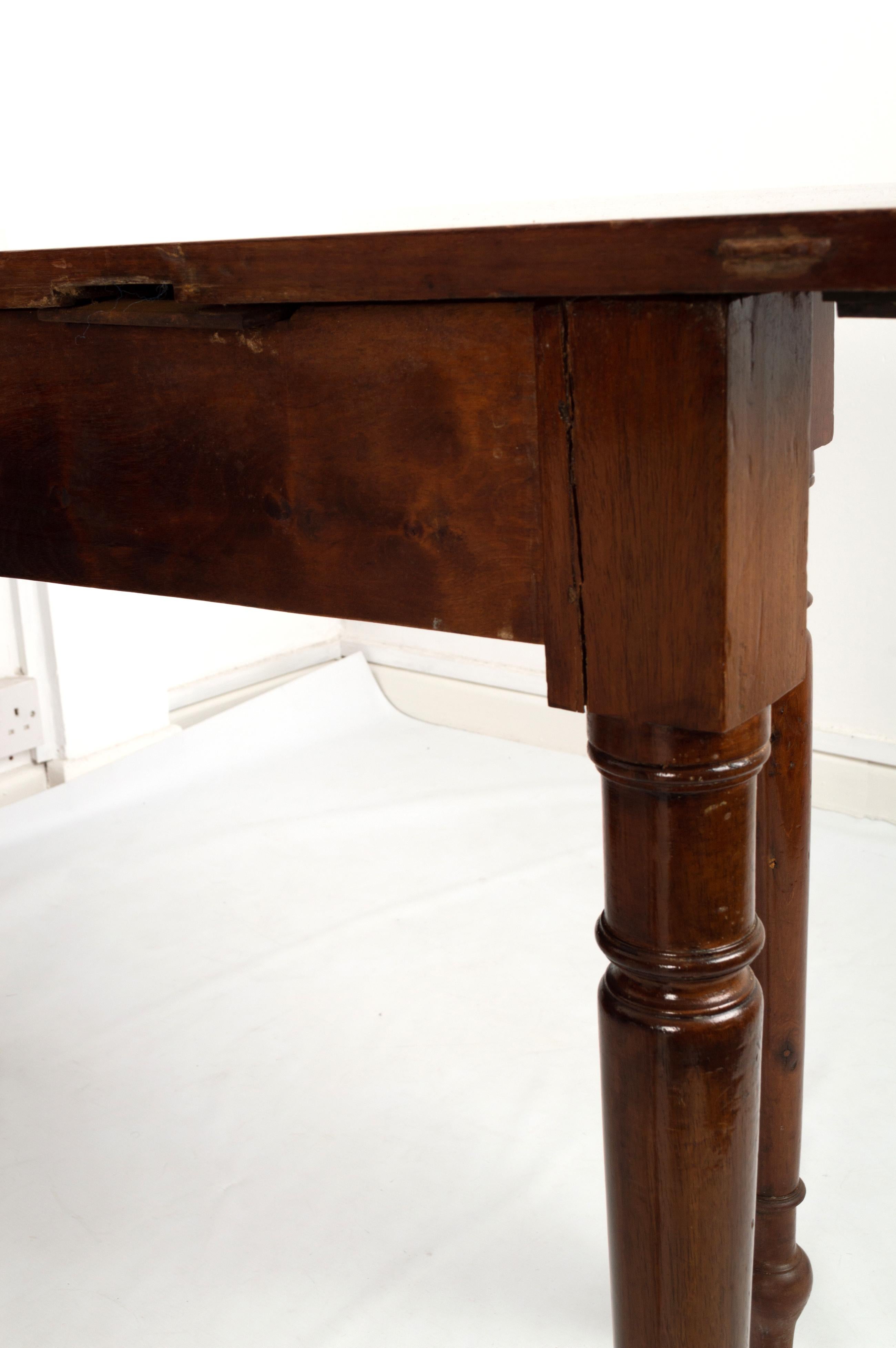 Antique English George III Cuban Mahogany Extending D End Dining Table C.1780 For Sale 15
