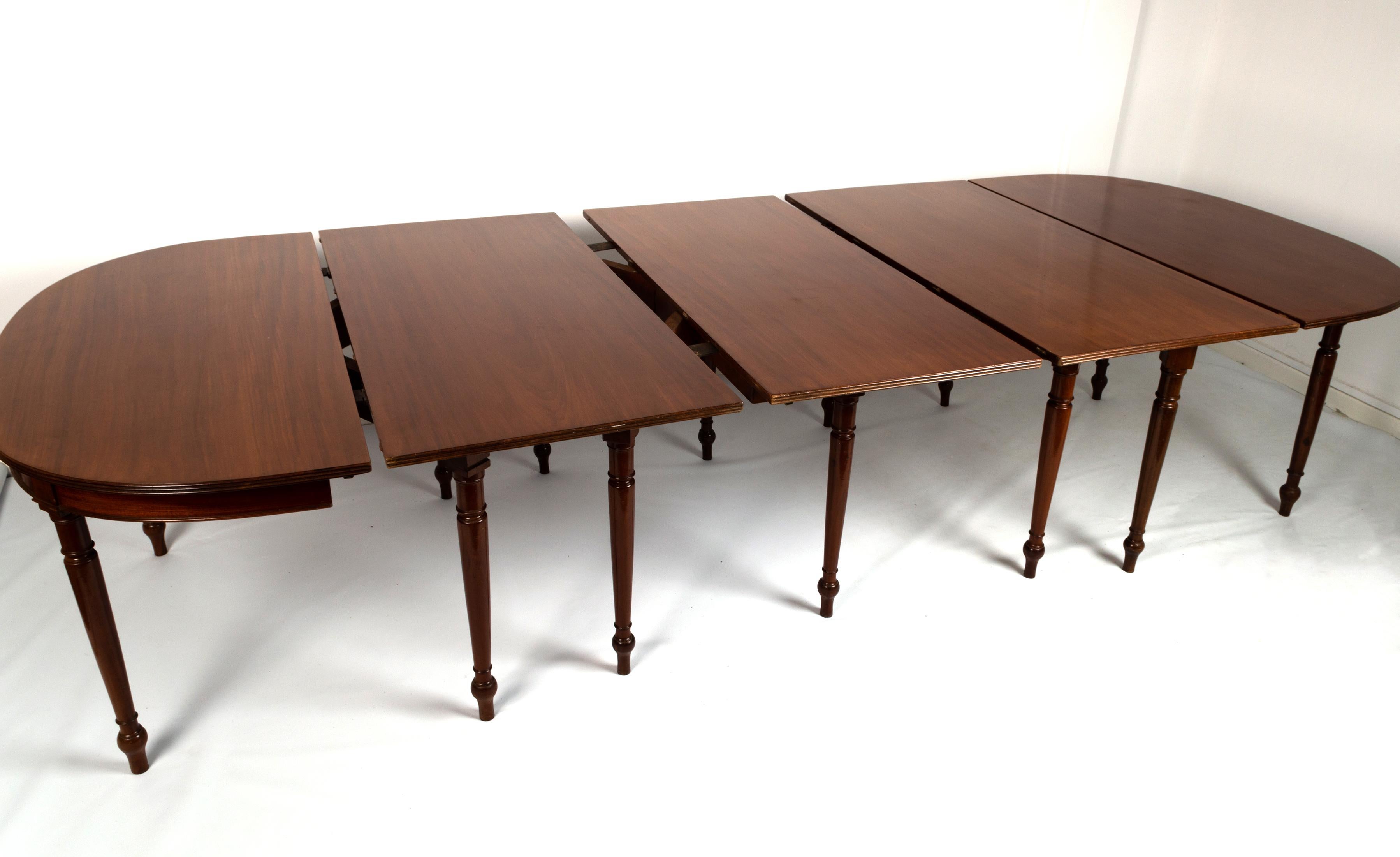 Antique English George III Cuban Mahogany Extending D End Dining Table C.1780 For Sale 1