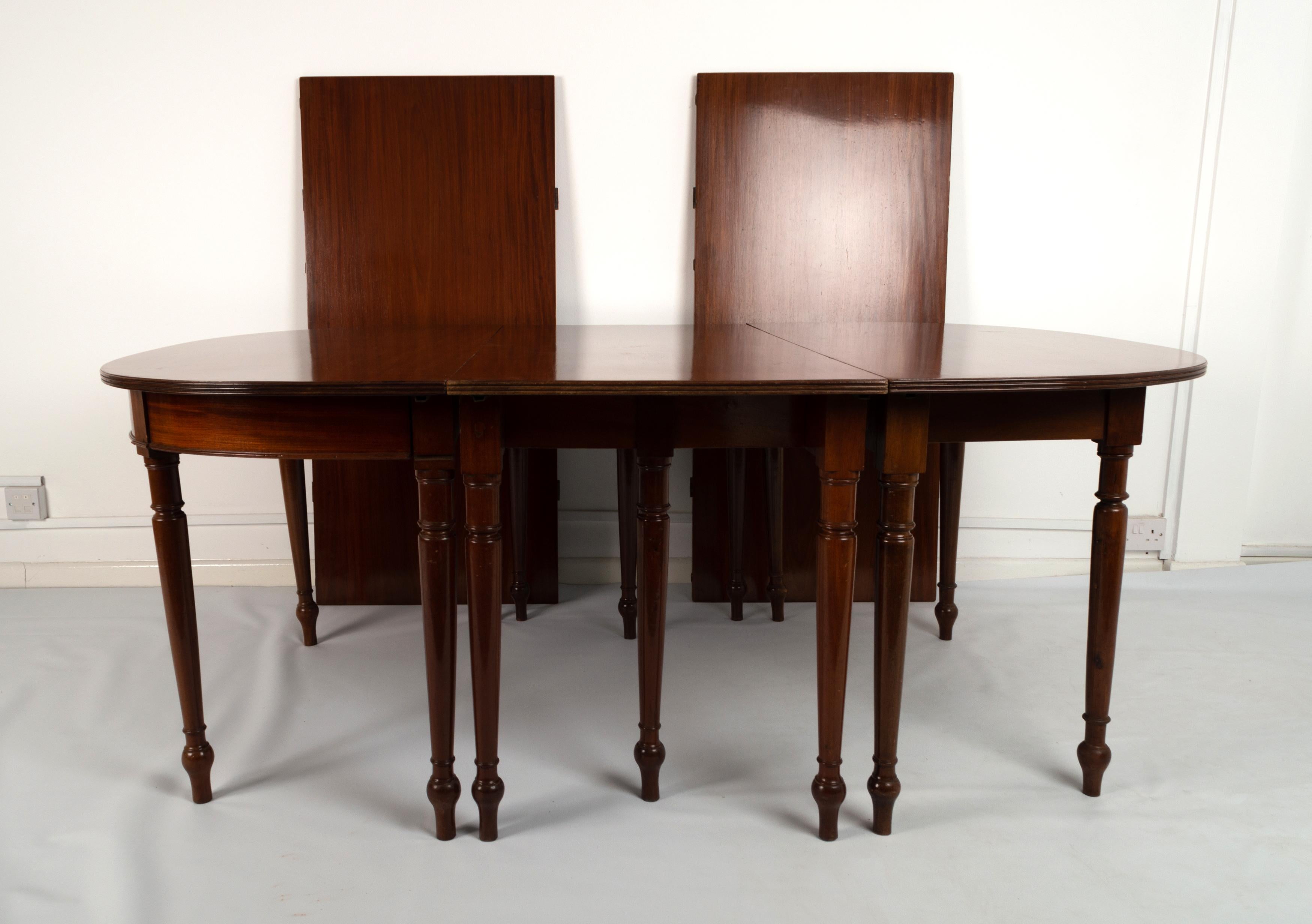 Antique English George III Cuban Mahogany Extending D End Dining Table C.1780 For Sale 4