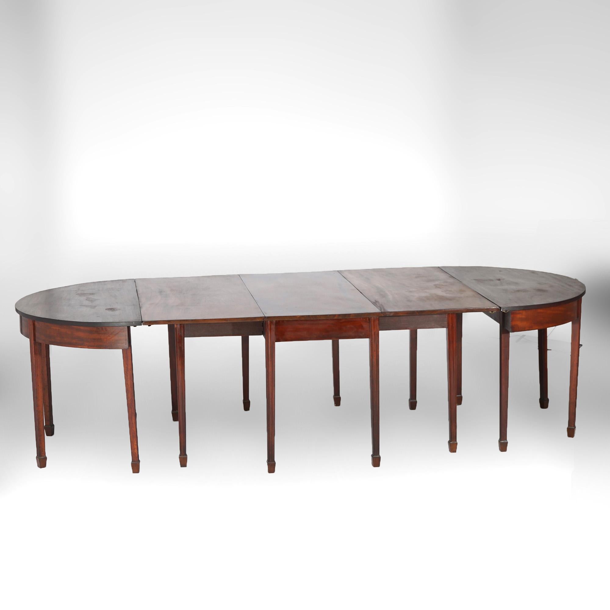 Antique English George III Demi Lune Mahogany Banquet Dining Table Circa 1820 For Sale 14