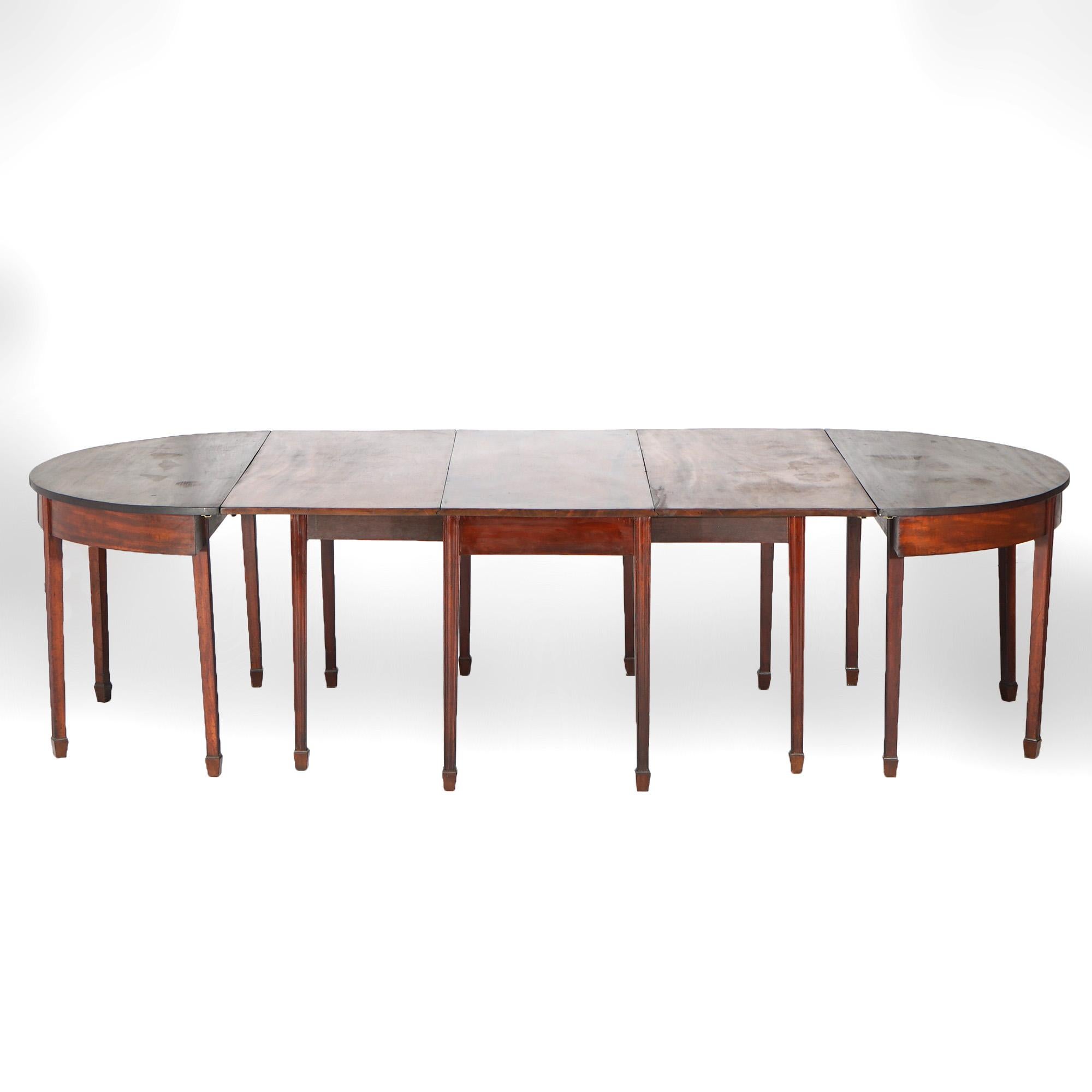 Antique English George III Demi Lune Mahogany Banquet Dining Table Circa 1820 For Sale 15