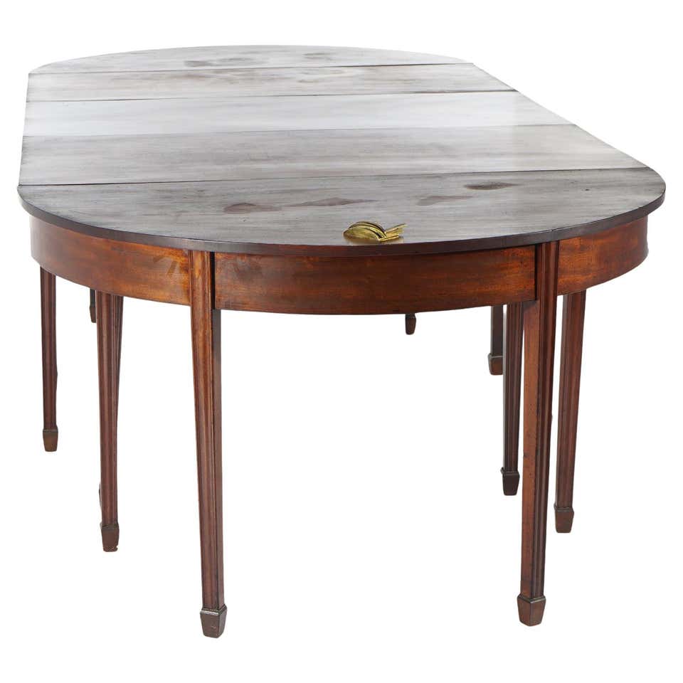 George III Style Mahogany Cross Banded Inlay Tilt-Top Dining Table and ...