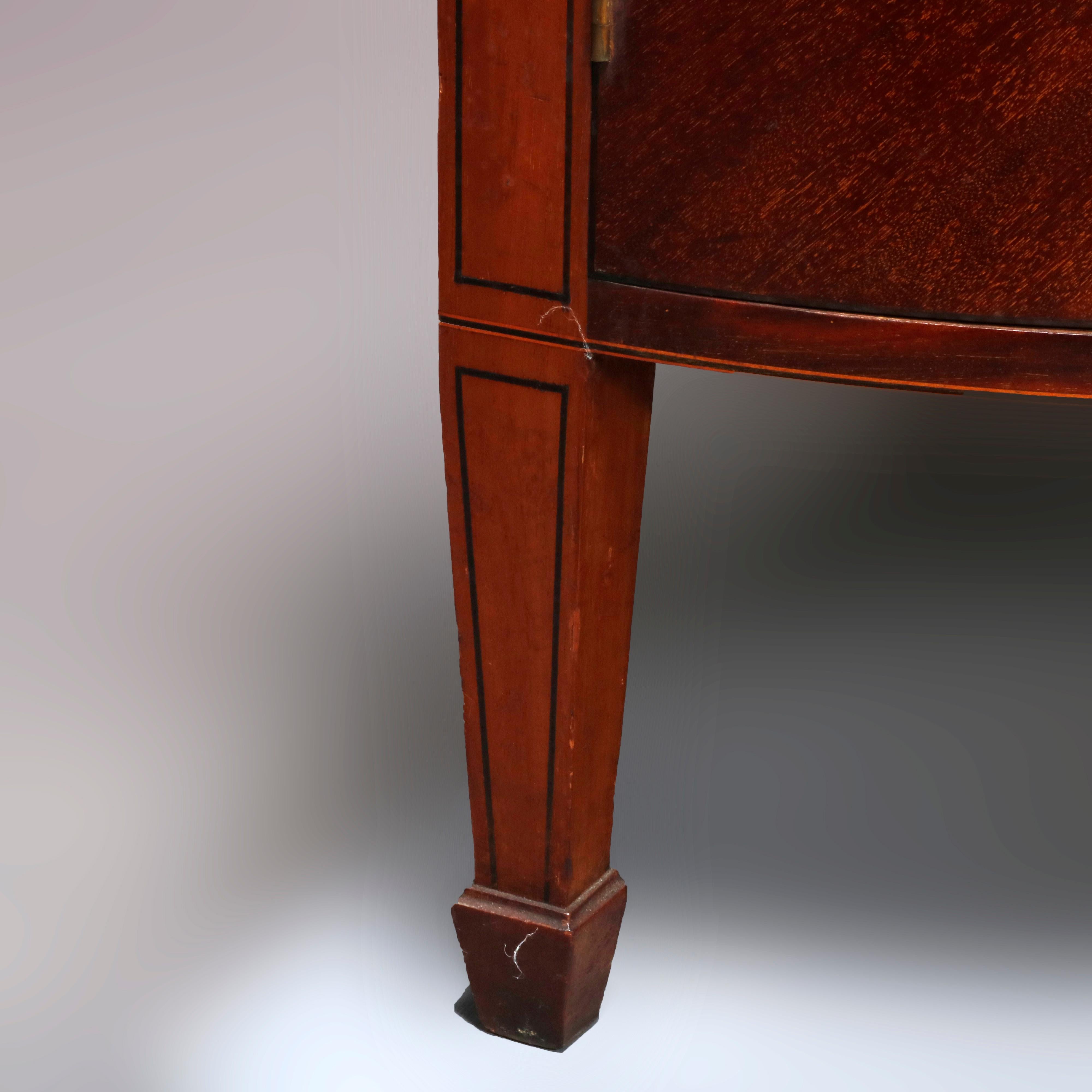 Antique English George III Demilune and Inlaid Mahogany Sideboard, circa 1820 12