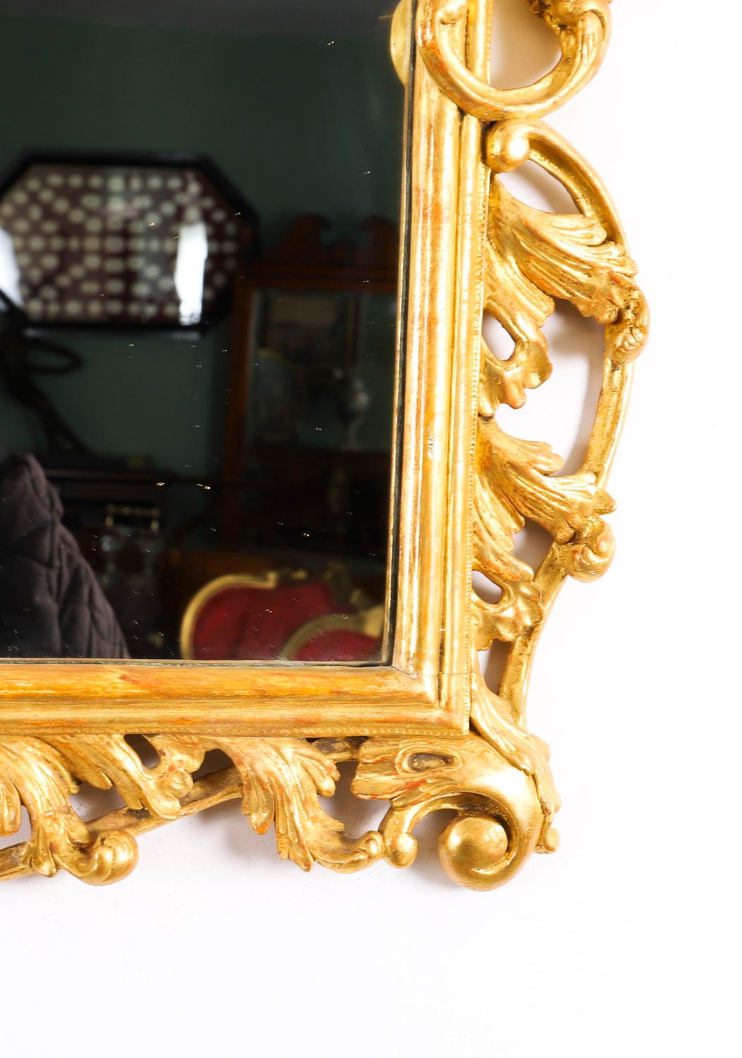 Antique Antique Mirror Chippendale en bois doré George III 18ème siècle Bon état - En vente à London, GB
