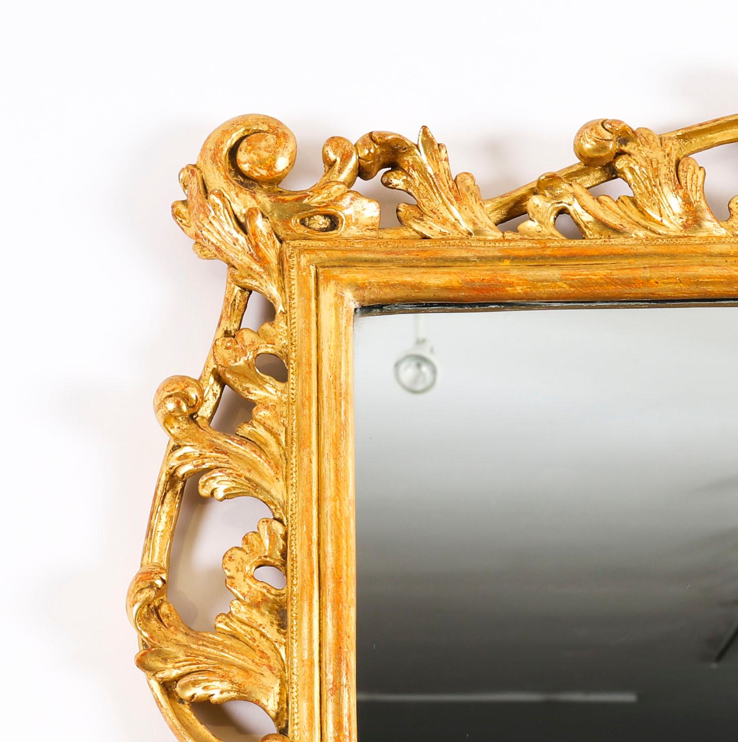 Gesso Antique Antique Mirror Chippendale en bois doré George III 18ème siècle en vente