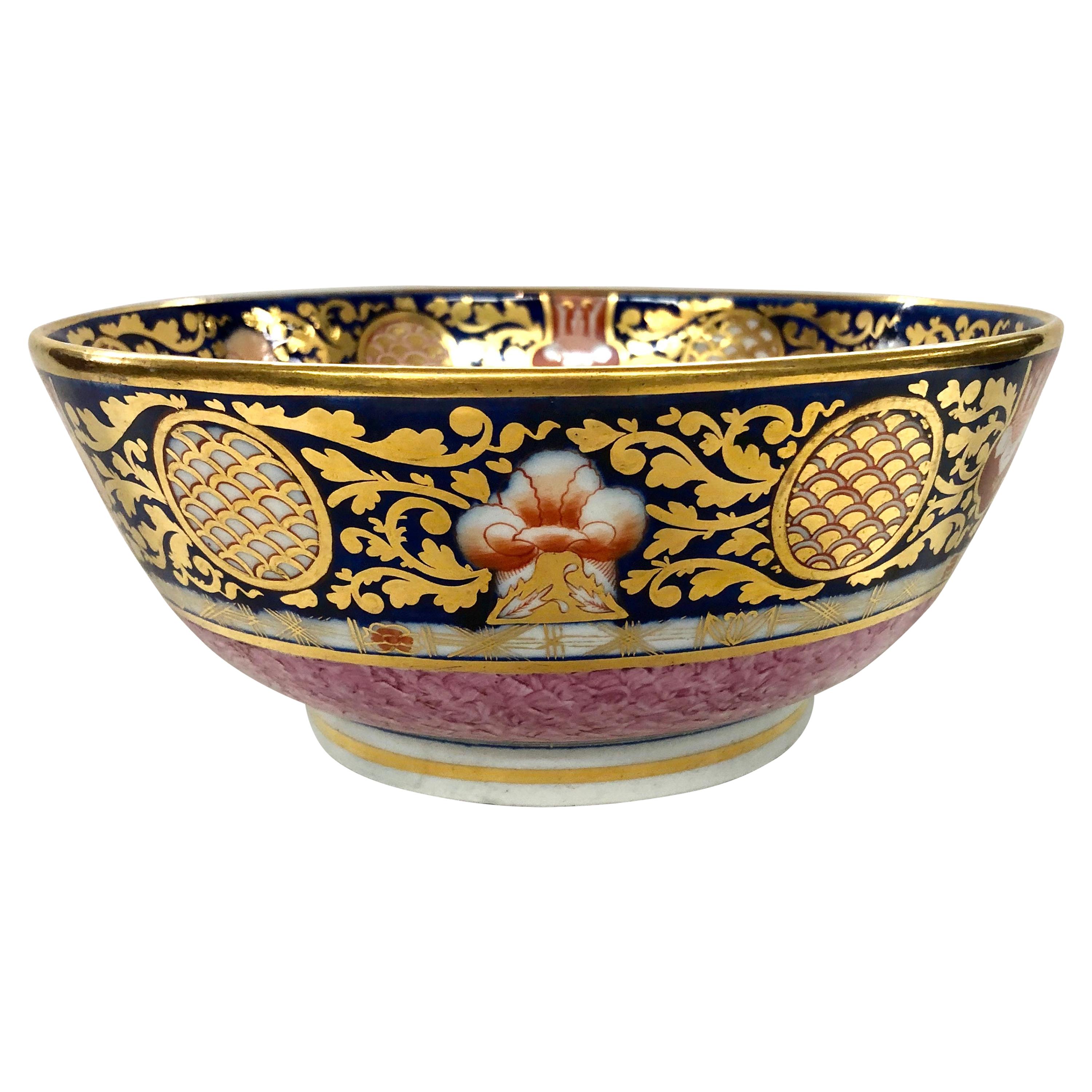 Antique English George III Hand Painted Imari Decor Bowl