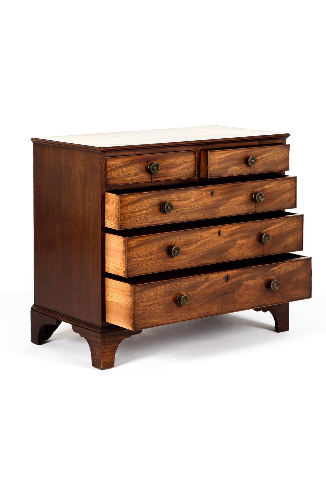 19th Century Antique English George III Mahogany Chest of Drawers For Sale