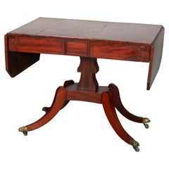 Antique English George III Mahogany Drop-Leaf Table, circa 1800