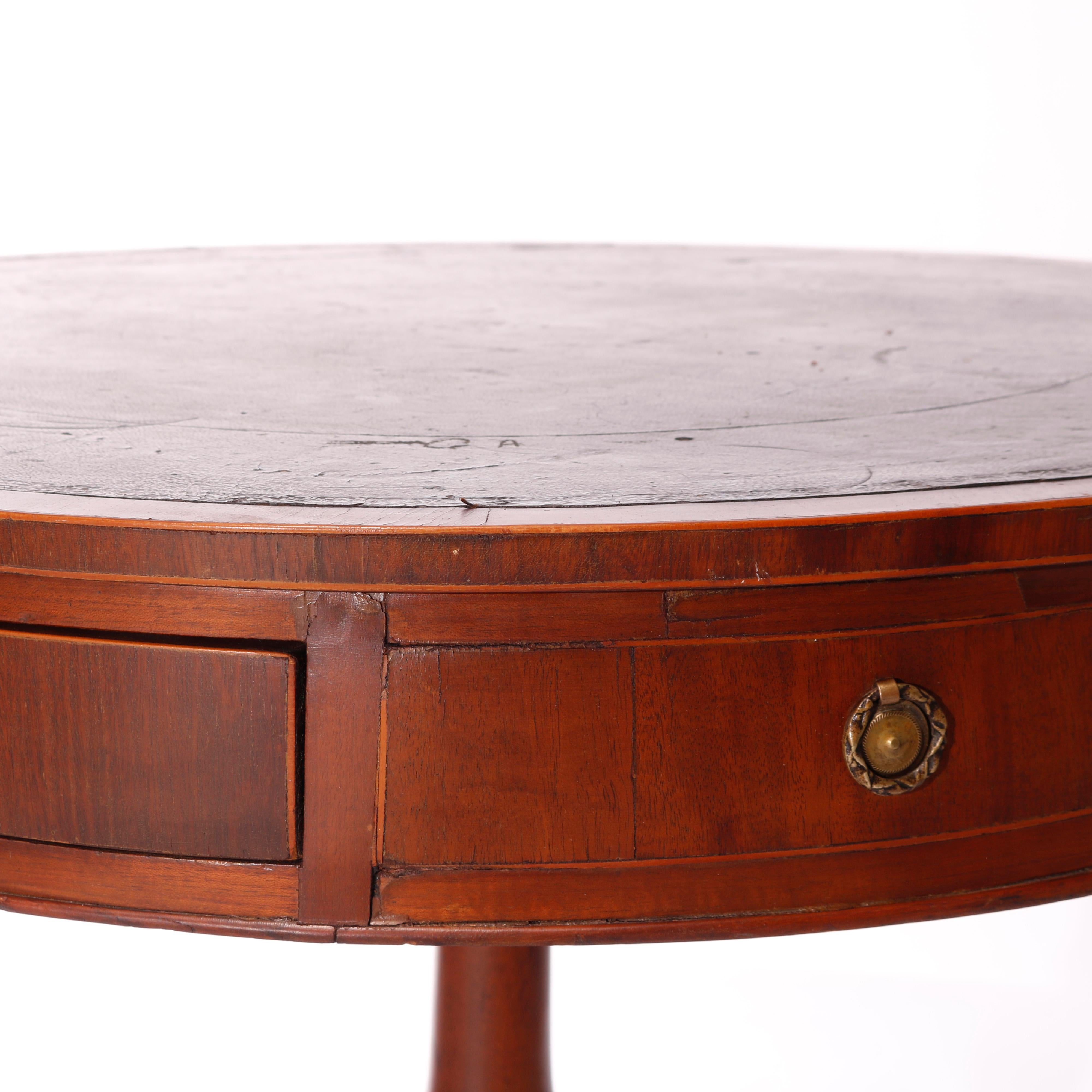  Antique English George III Mahogany Drum Game Table Circa 1820 For Sale 11