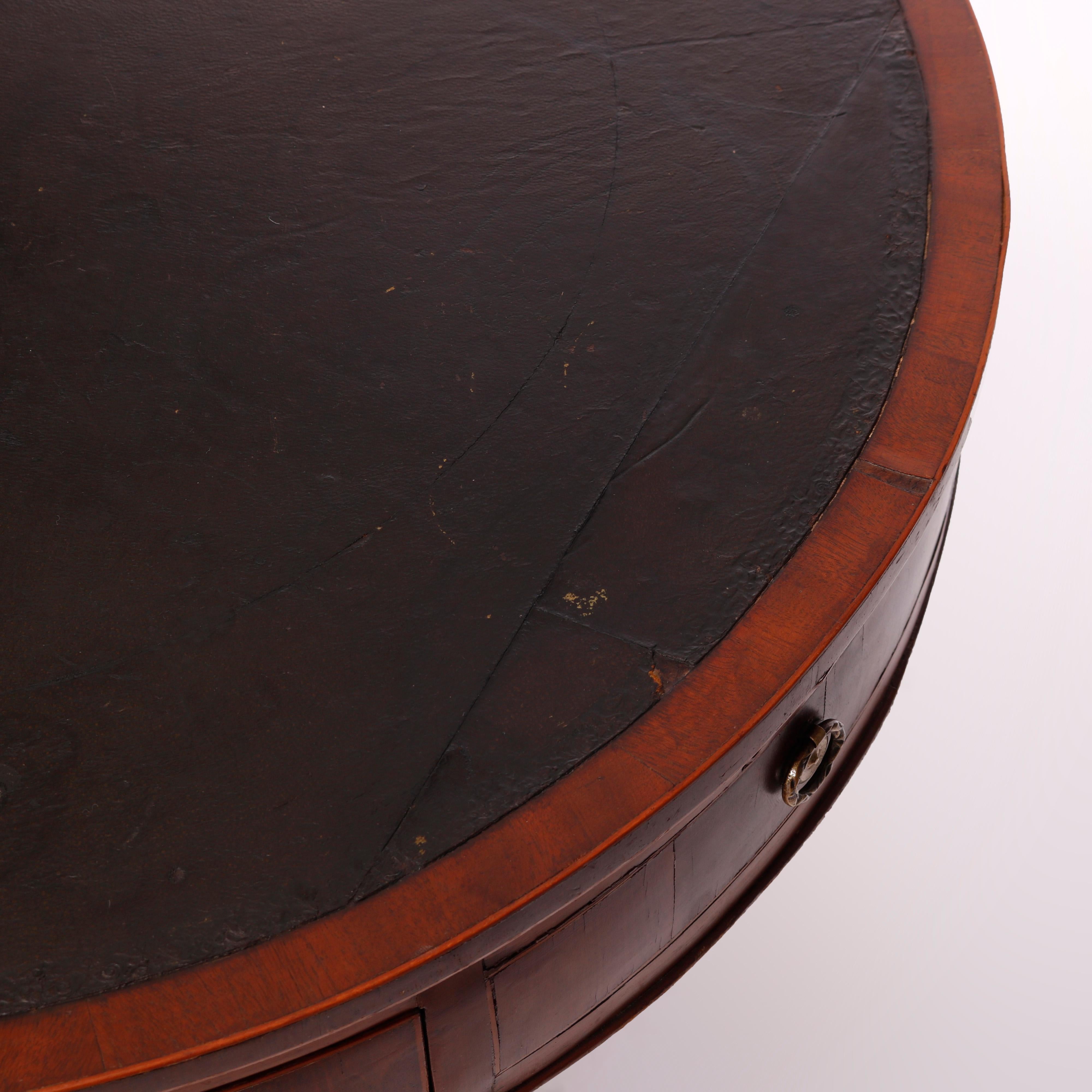  Antique English George III Mahogany Drum Game Table Circa 1820 For Sale 14