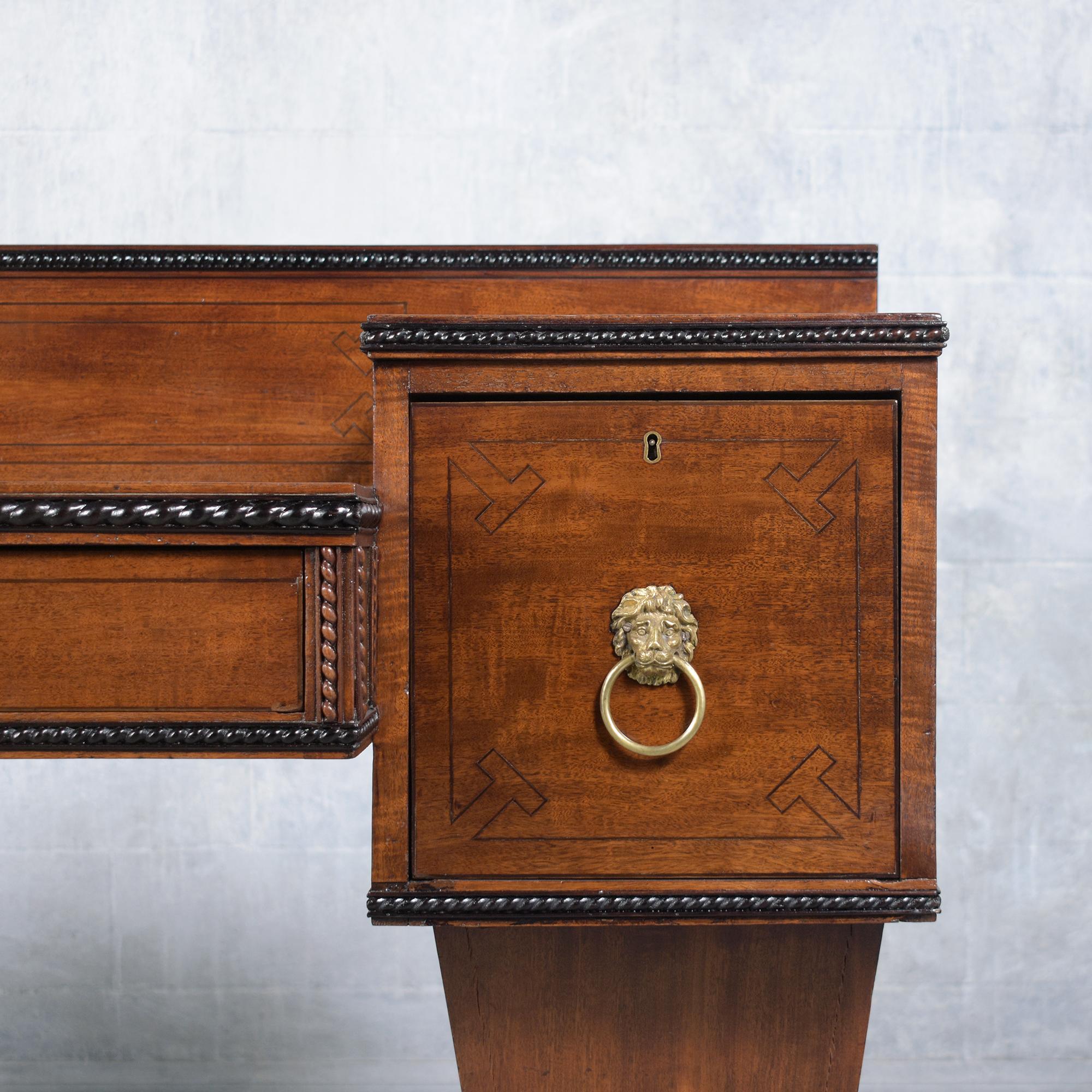 Carved Late 19th Century George IV Mahogany Sideboard: Timeless Elegance Restored For Sale