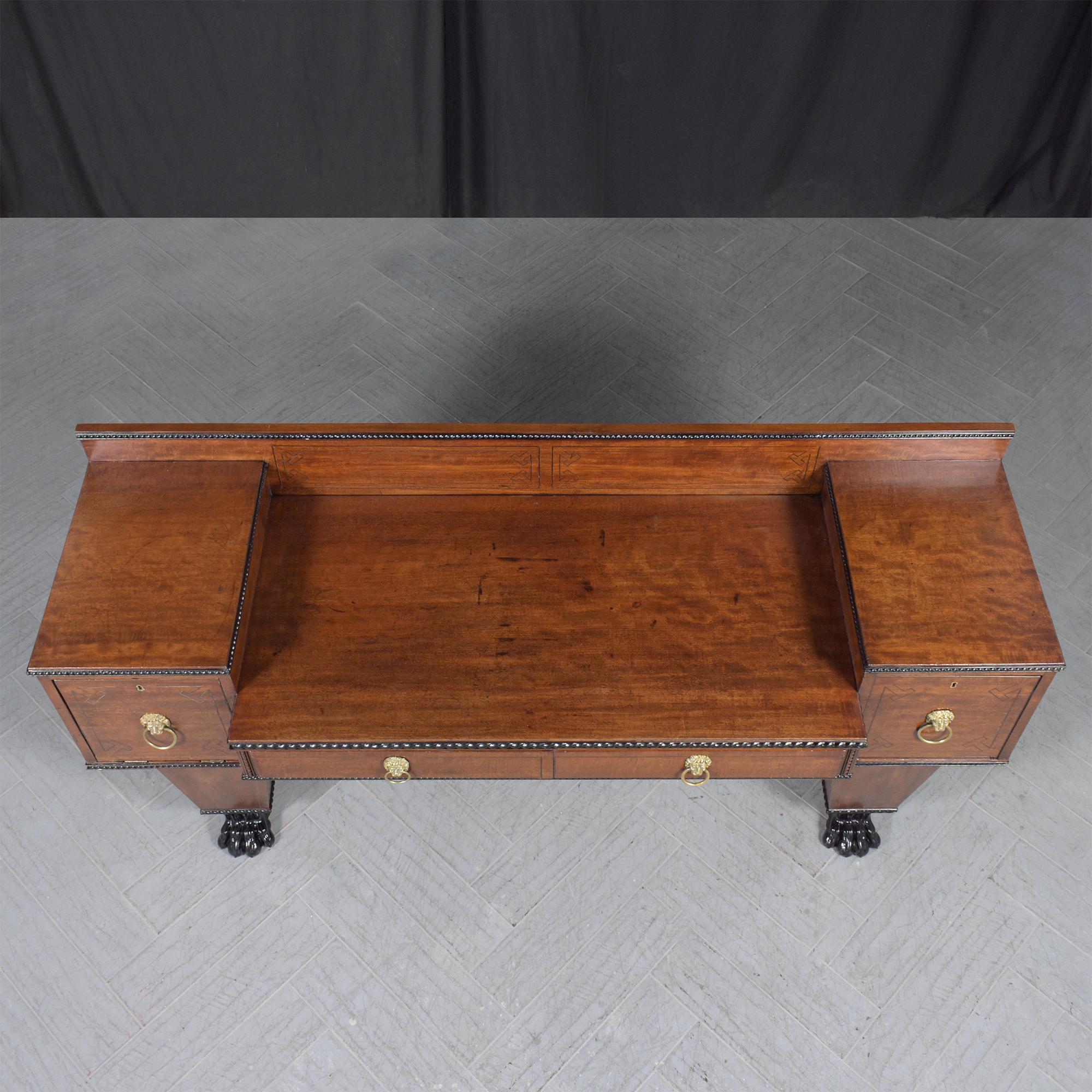 Late 19th Century George IV Mahogany Sideboard: Timeless Elegance Restored In Good Condition For Sale In Los Angeles, CA