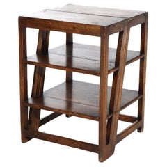 Antique English George III Oak Library Folding Steps C1840